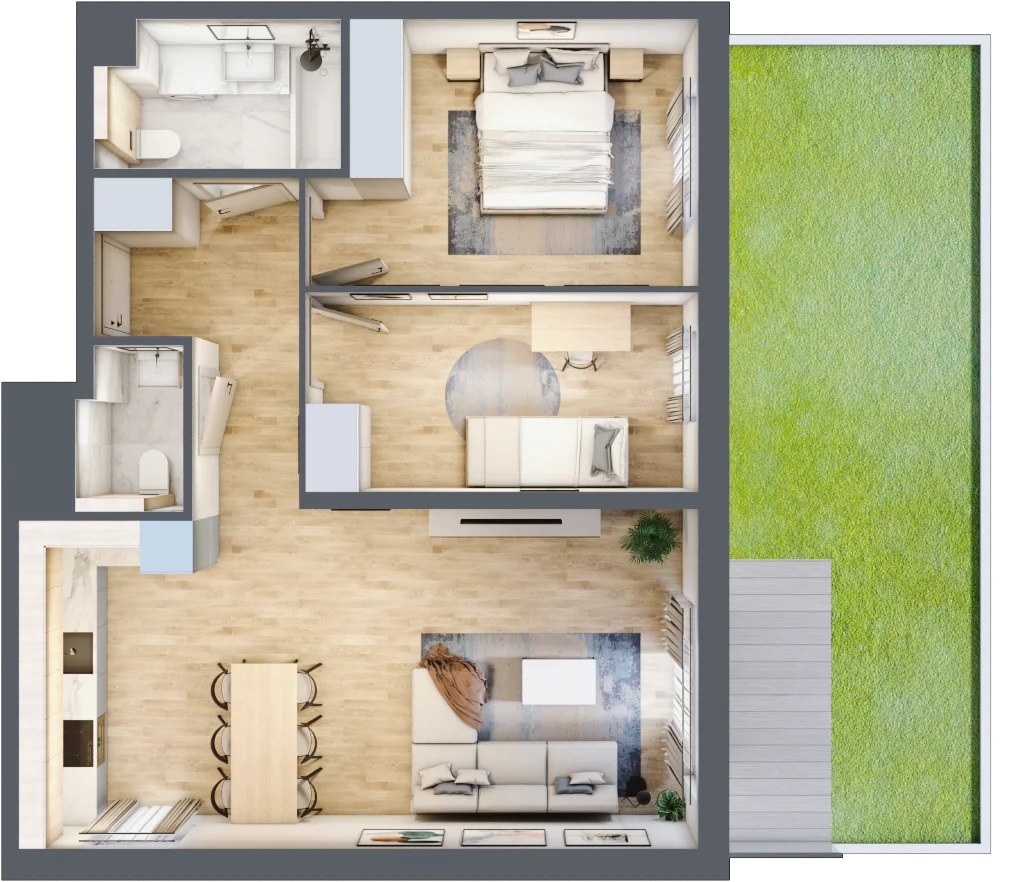 3 pokoje, mieszkanie 65,99 m², parter, oferta nr 003/8, Aleje Praskie VIII, Warszawa, Praga Południe, Kamionek, ul. Podskarbińska