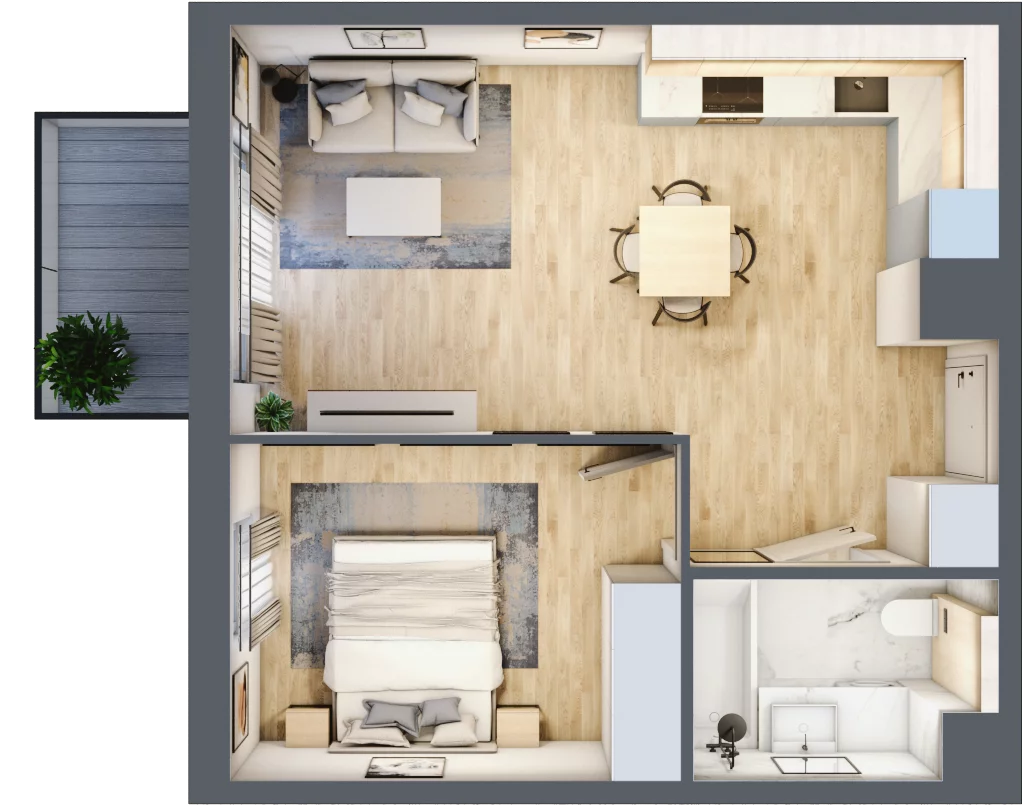 2 pokoje, mieszkanie 41,93 m², piętro 1, oferta nr 016/8, Aleje Praskie VIII, Warszawa, Praga Południe, Kamionek, ul. Podskarbińska