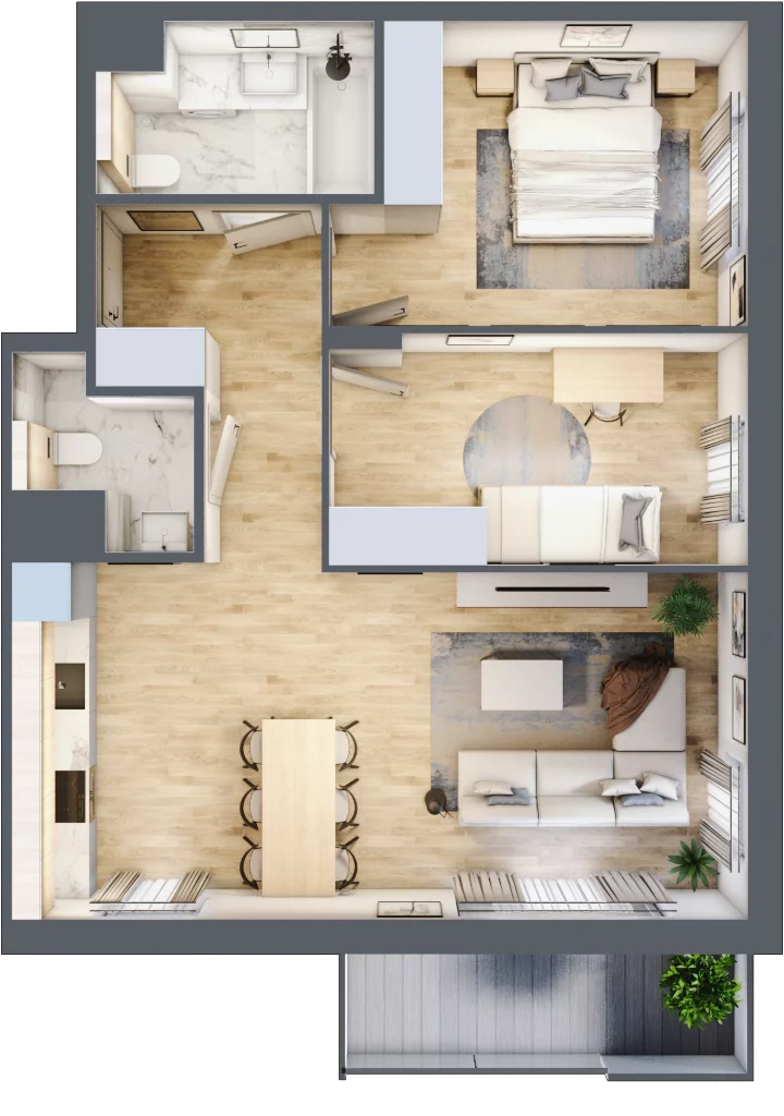 3 pokoje, mieszkanie 63,86 m², piętro 2, oferta nr 118/8, Aleje Praskie VIII, Warszawa, Praga Południe, Kamionek, ul. Podskarbińska