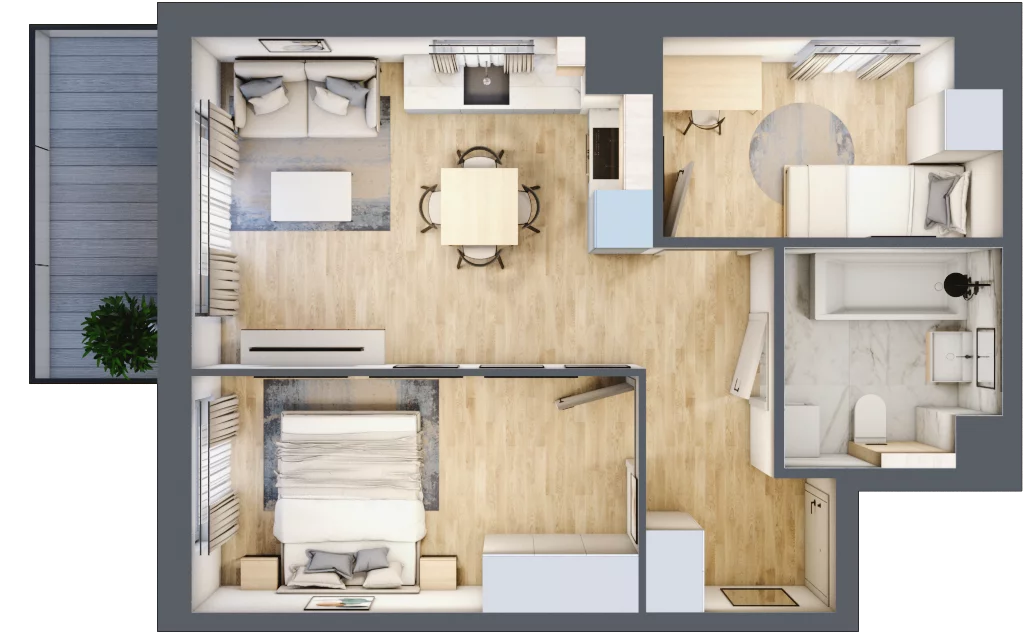 3 pokoje, mieszkanie 44,95 m², piętro 1, oferta nr 017/8, Aleje Praskie VIII, Warszawa, Praga Południe, Kamionek, ul. Podskarbińska