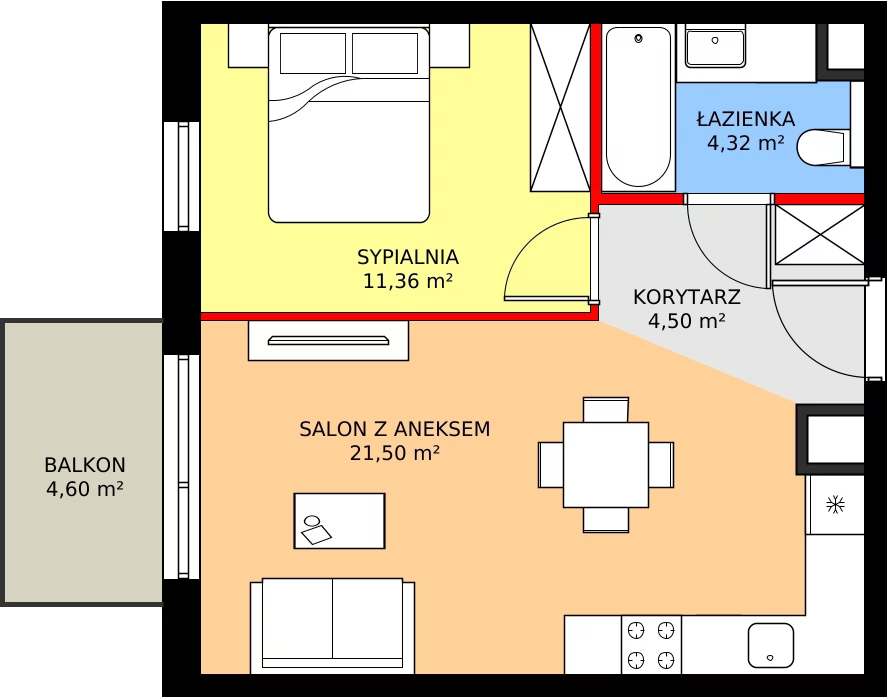 Zalety mieszkania 41.68 m², 015/8