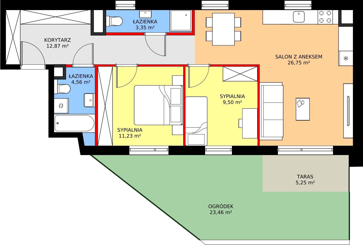 Zalety mieszkania 68.26 m², 058/8
