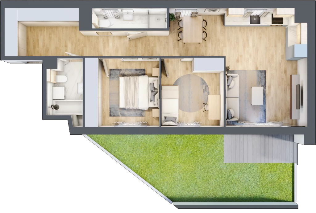 3 pokoje, mieszkanie 68,26 m², parter, oferta nr 058/8, Aleje Praskie VIII, Warszawa, Praga Południe, Kamionek, ul. Podskarbińska