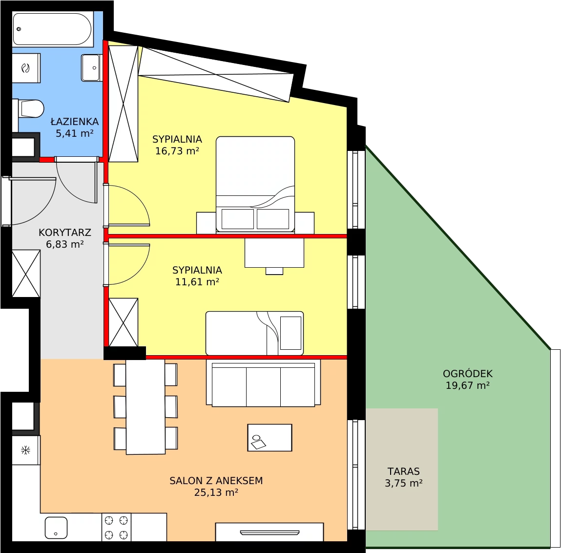 Zalety mieszkania 65.71 m², 059/8