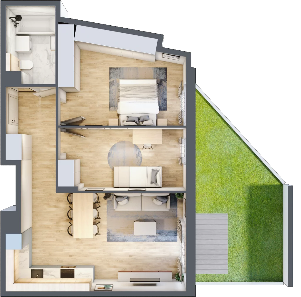 3 pokoje, mieszkanie 65,71 m², parter, oferta nr 059/8, Aleje Praskie VIII, Warszawa, Praga Południe, Kamionek, ul. Podskarbińska
