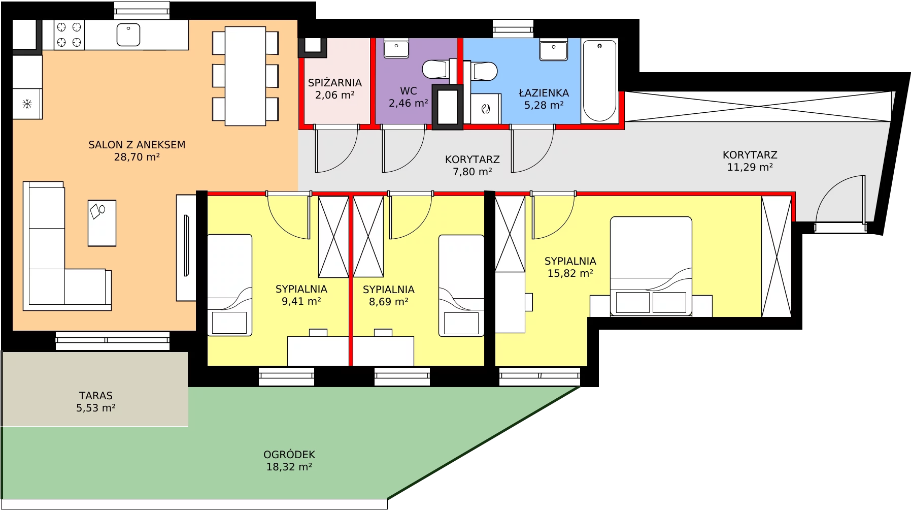 Zalety mieszkania 91.51 m², 057/8