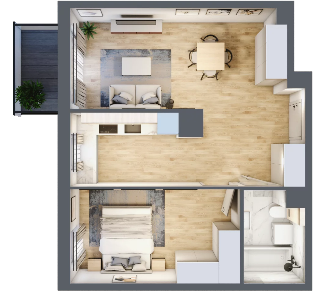2 pokoje, mieszkanie 48,84 m², piętro 2, oferta nr 073/8, Aleje Praskie VIII, Warszawa, Praga Południe, Kamionek, ul. Podskarbińska