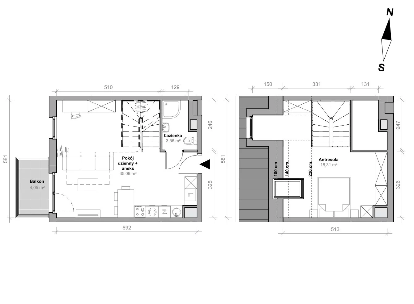 3 pokoje, mieszkanie 56,96 m², piętro 4, oferta nr H.4.M07, Przemyska Vita, Gdańsk, Ujeścisko-Łostowice, Ujeścisko, ul. Przemyska 37