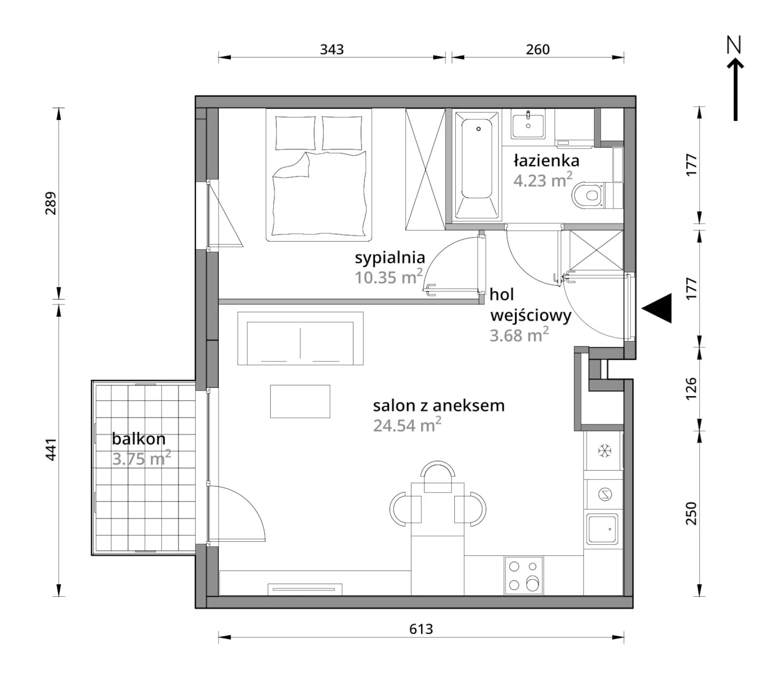 Mieszkanie 42,80 m², piętro 2, oferta nr A/114, Aleje Praskie etap III, Warszawa, Praga Południe, Kamionek, ul. Podskarbińska 32/34