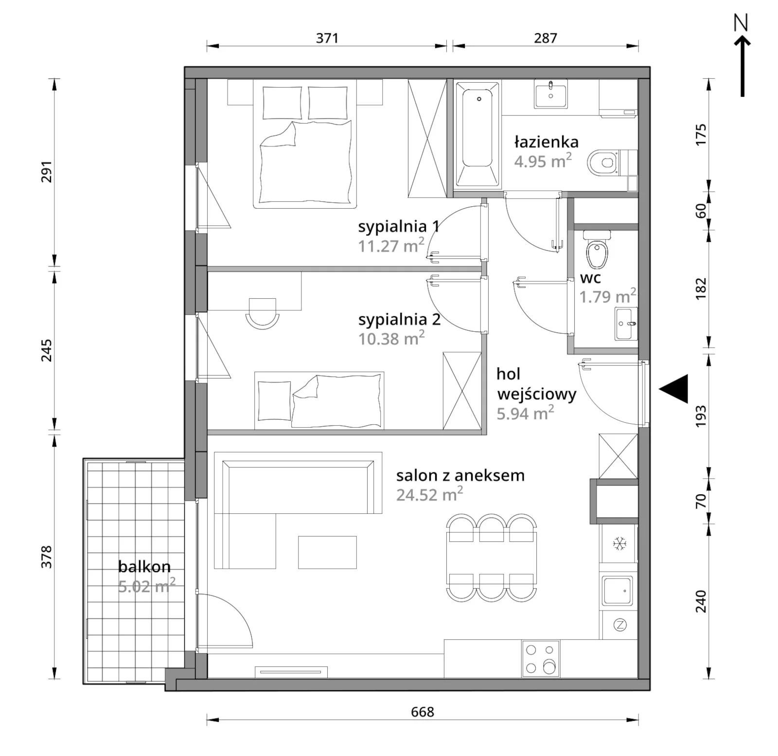 Mieszkanie 58,85 m², piętro 3, oferta nr A/129, Aleje Praskie etap III, Warszawa, Praga Południe, Kamionek, ul. Podskarbińska 32/34