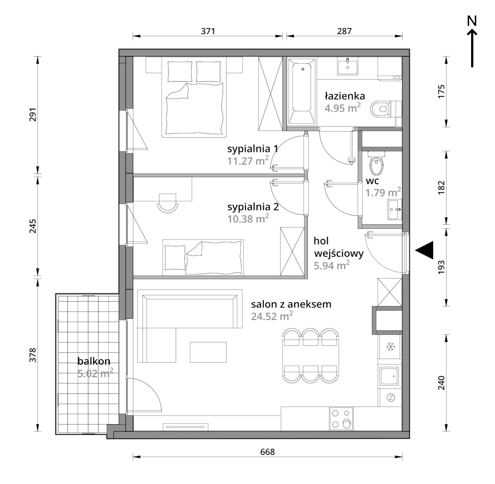 Mieszkanie 58,85 m², piętro 4, oferta nr A/141, Aleje Praskie etap III, Warszawa, Praga Południe, Kamionek, ul. Podskarbińska 32/34