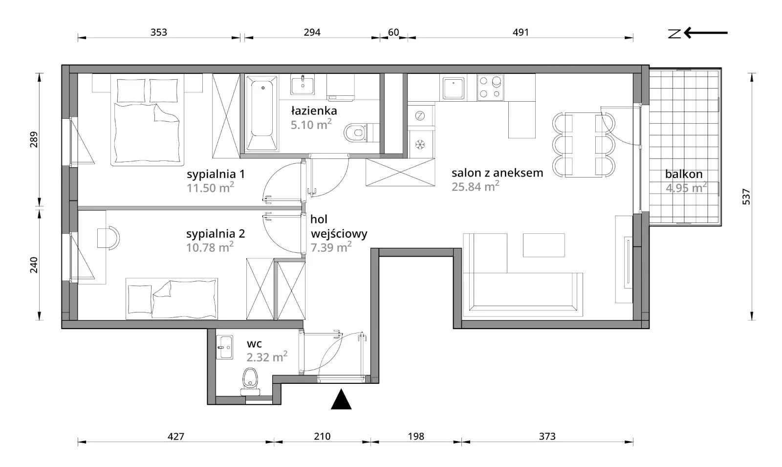 Mieszkanie 62,93 m², piętro 2, oferta nr A/042, Aleje Praskie etap III, Warszawa, Praga Południe, Kamionek, ul. Podskarbińska 32/34