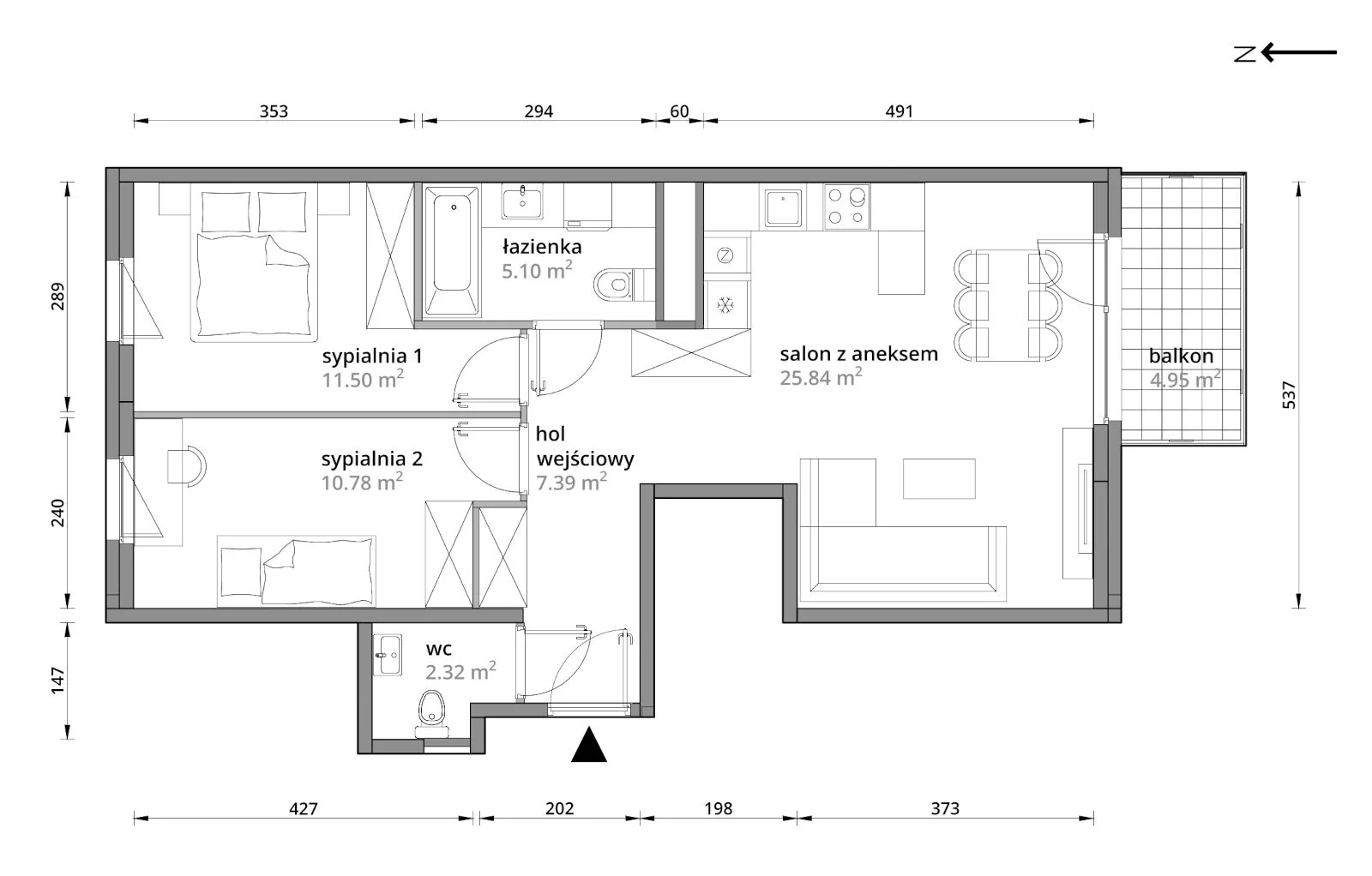 Mieszkanie 62,93 m², piętro 4, oferta nr A/058, Aleje Praskie etap III, Warszawa, Praga Południe, Kamionek, ul. Podskarbińska 32/34