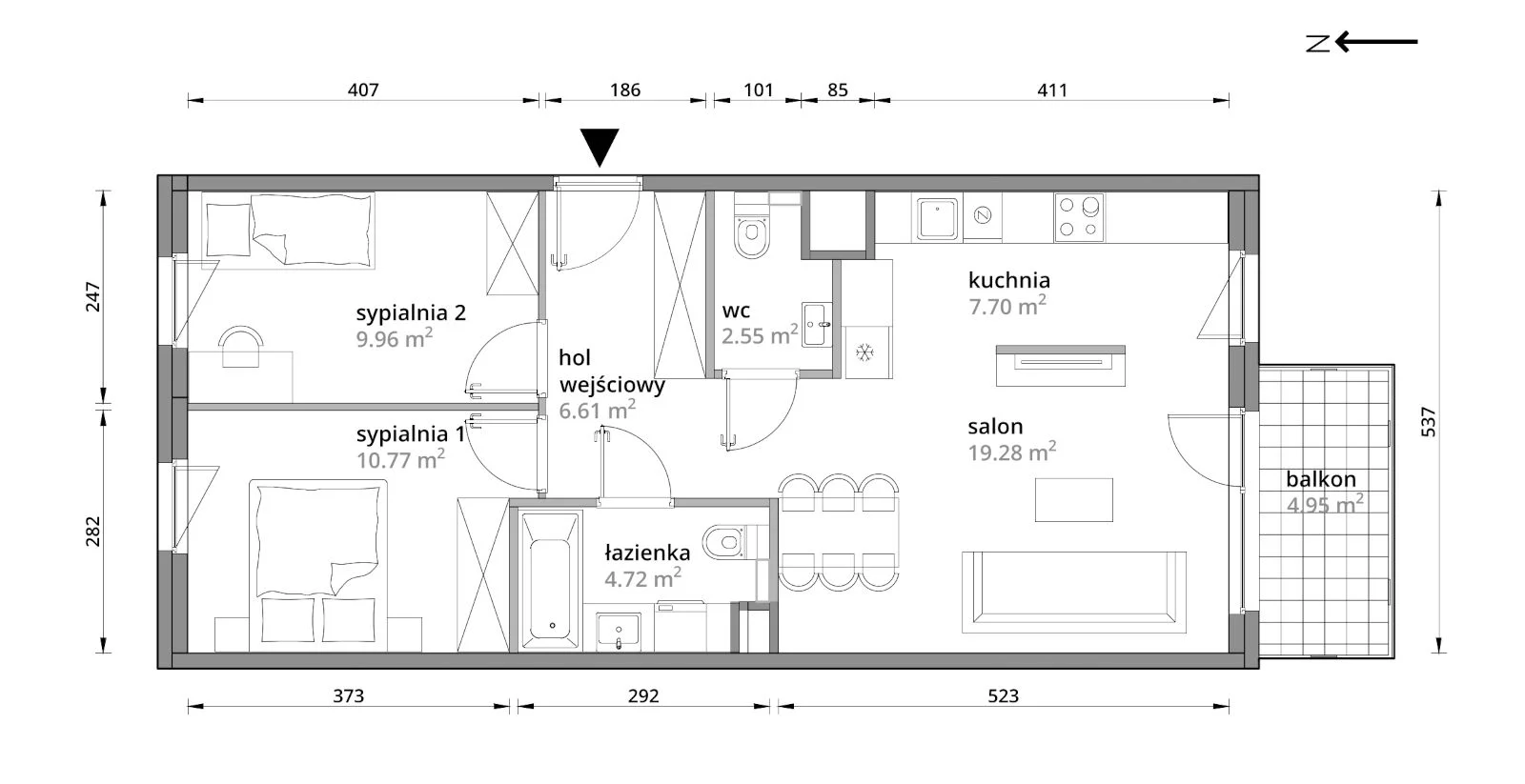 Mieszkanie 61,59 m², piętro 1, oferta nr A/063, Aleje Praskie etap III, Warszawa, Praga Południe, Kamionek, ul. Podskarbińska 32/34