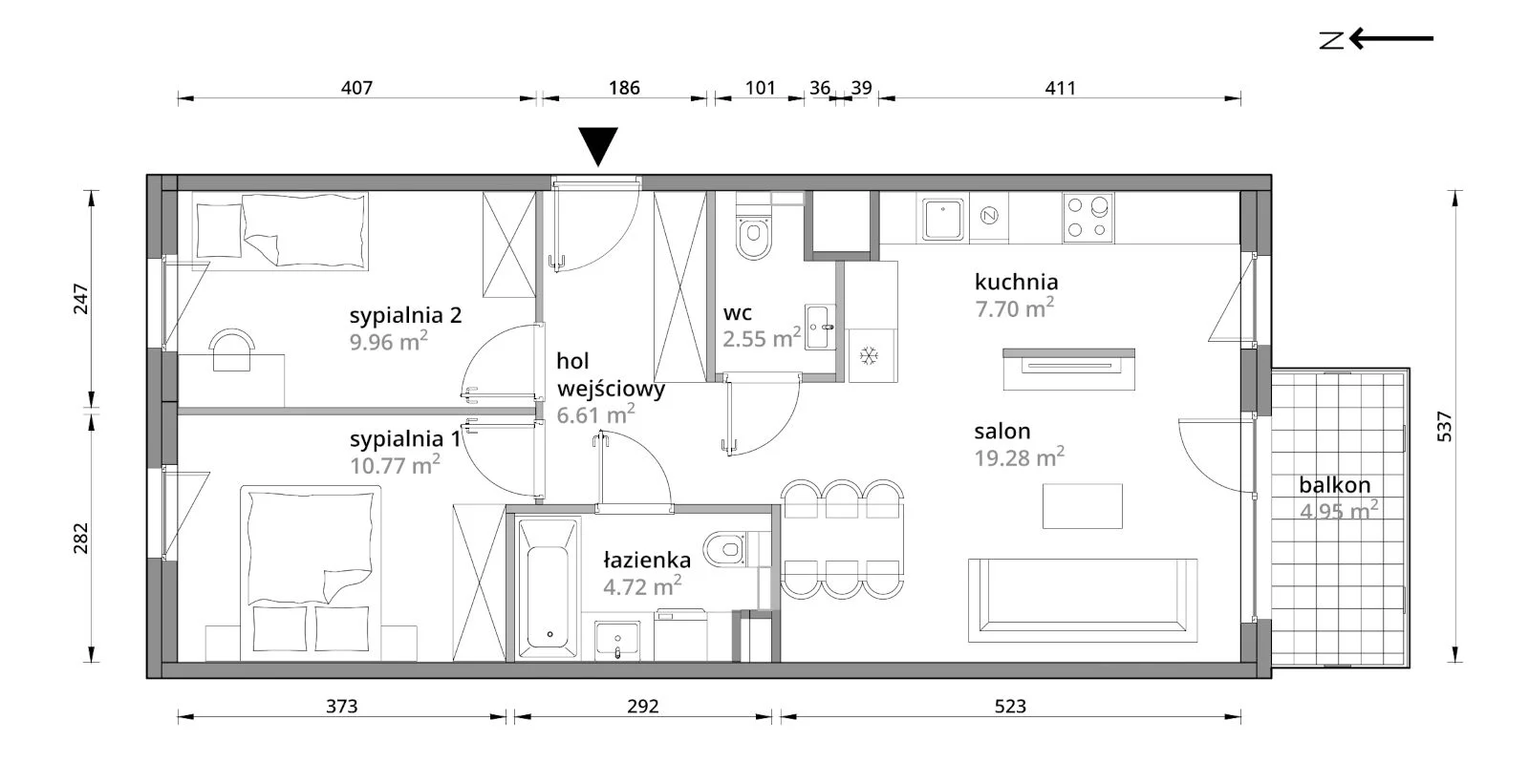 Mieszkanie 61,59 m², piętro 2, oferta nr A/066, Aleje Praskie etap III, Warszawa, Praga Południe, Kamionek, ul. Podskarbińska 32/34