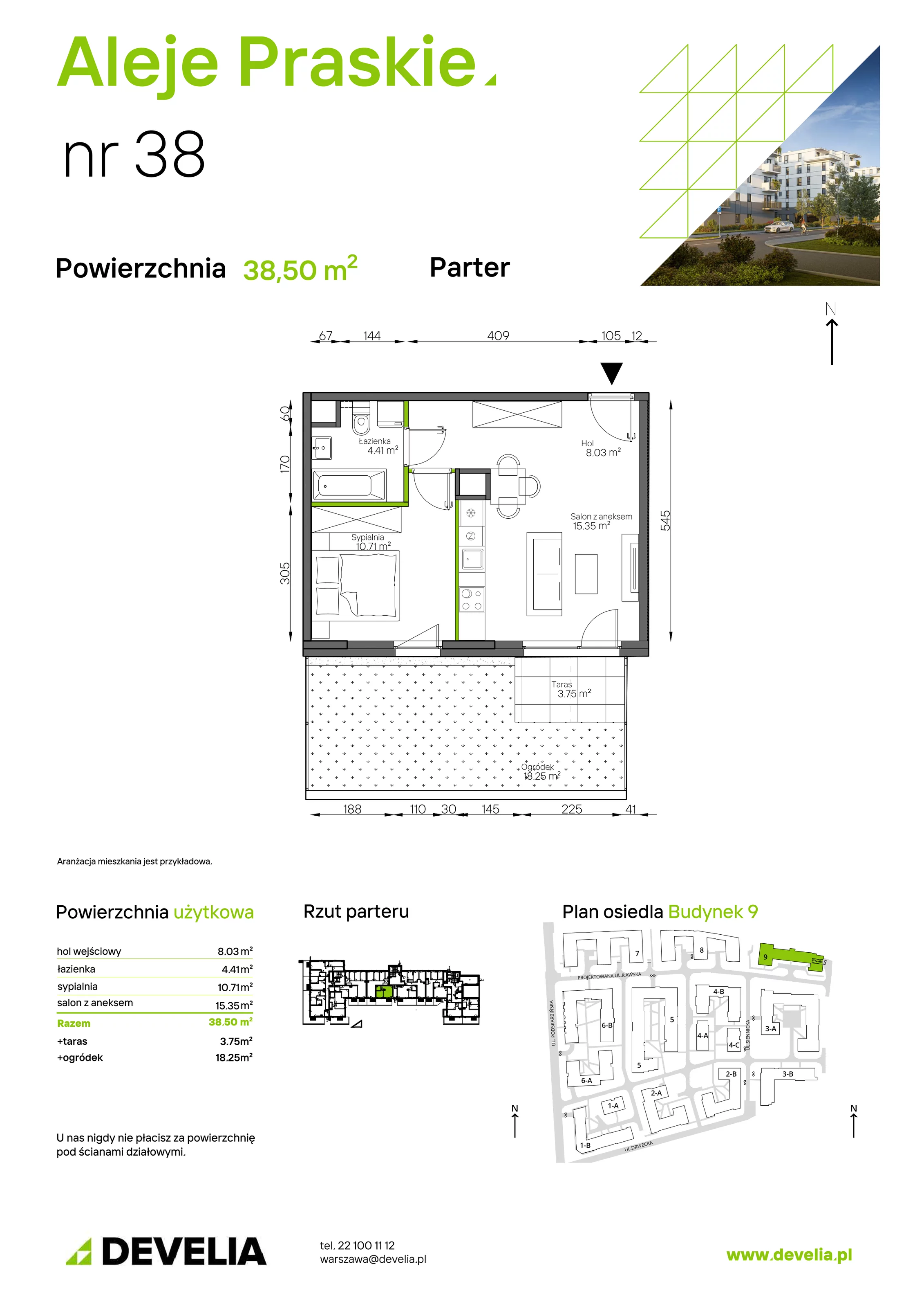 Mieszkanie 38,50 m², parter, oferta nr 038/9, Aleje Praskie IX, Warszawa, Praga Południe, Kamionek, ul. Podskarbińska