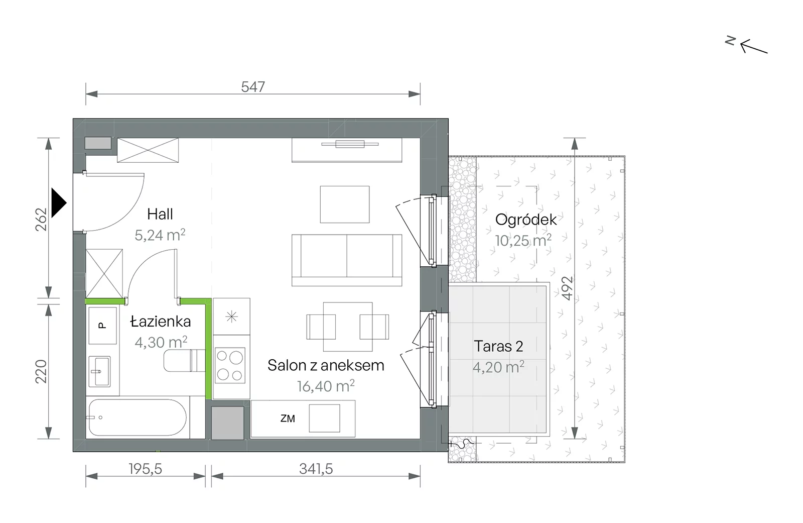 Mieszkanie 25,94 m², parter, oferta nr 4/B/5/94, Oliwska Vita etap II, Warszawa, Targówek, Bródno, ul. Oliwska 11