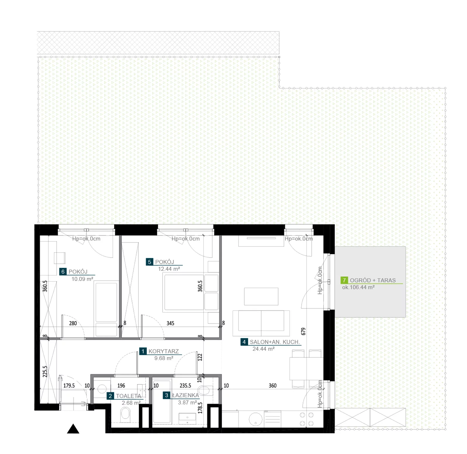 3 pokoje, mieszkanie 63,20 m², parter, oferta nr AB0003, Rêve, Warszawa, Włochy, Raków, ul. Jutrzenki 180