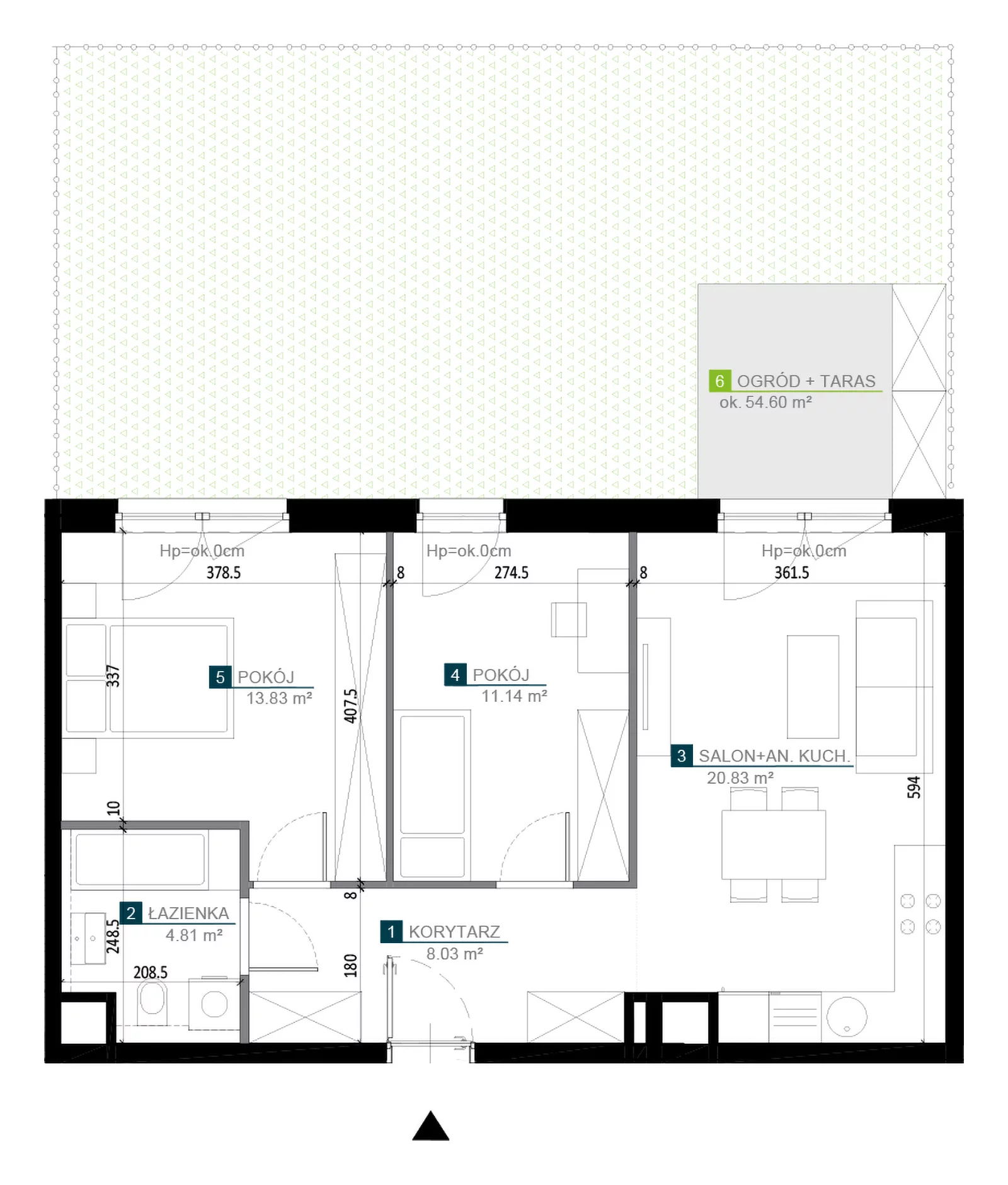 3 pokoje, mieszkanie 58,64 m², parter, oferta nr AB0005, Rêve, Warszawa, Włochy, Raków, ul. Jutrzenki 180