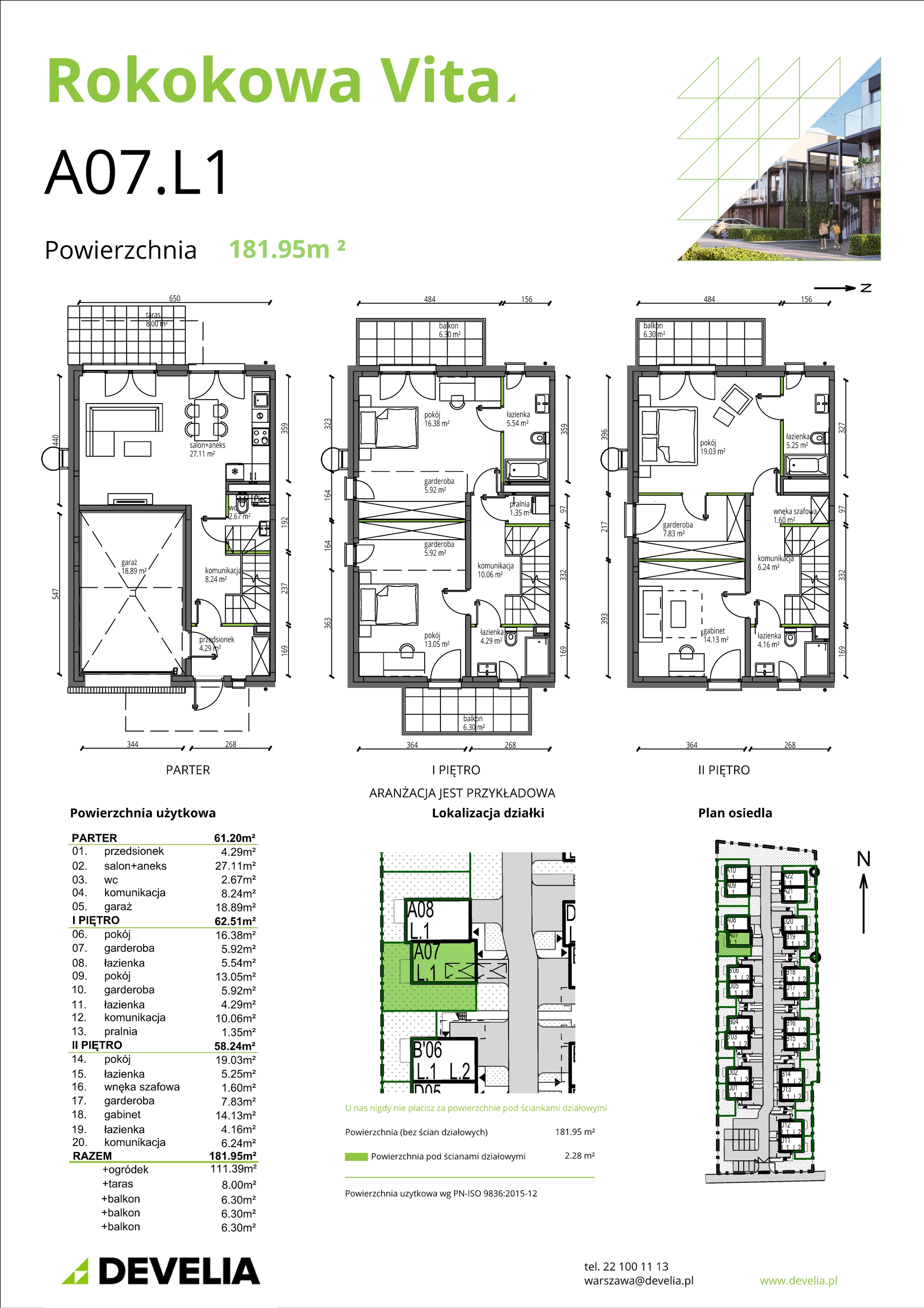 Mieszkanie 181,95 m², parter, oferta nr A07.L1, Rokokowa Vita, Warszawa, Bielany, Huta, Rokokowa 132