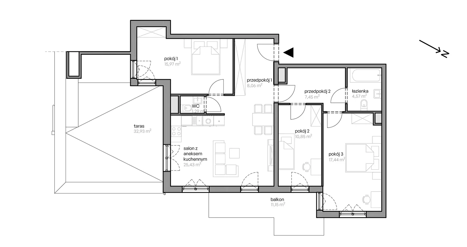 Mieszkanie 93,40 m², piętro 4, oferta nr A/5.1, Ujeścisko Vita, Gdańsk, Ujeścisko-Łostowice, Ujeścisko, ul. Przemyska 25-33