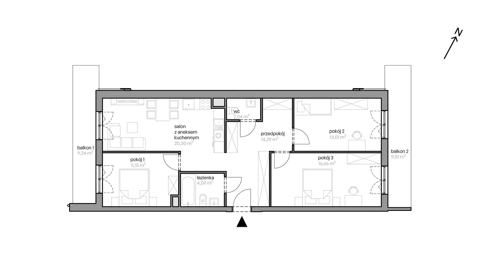 Mieszkanie, 84,17 m², 4 pokoje, 4 piętro, oferta nr B/5.3