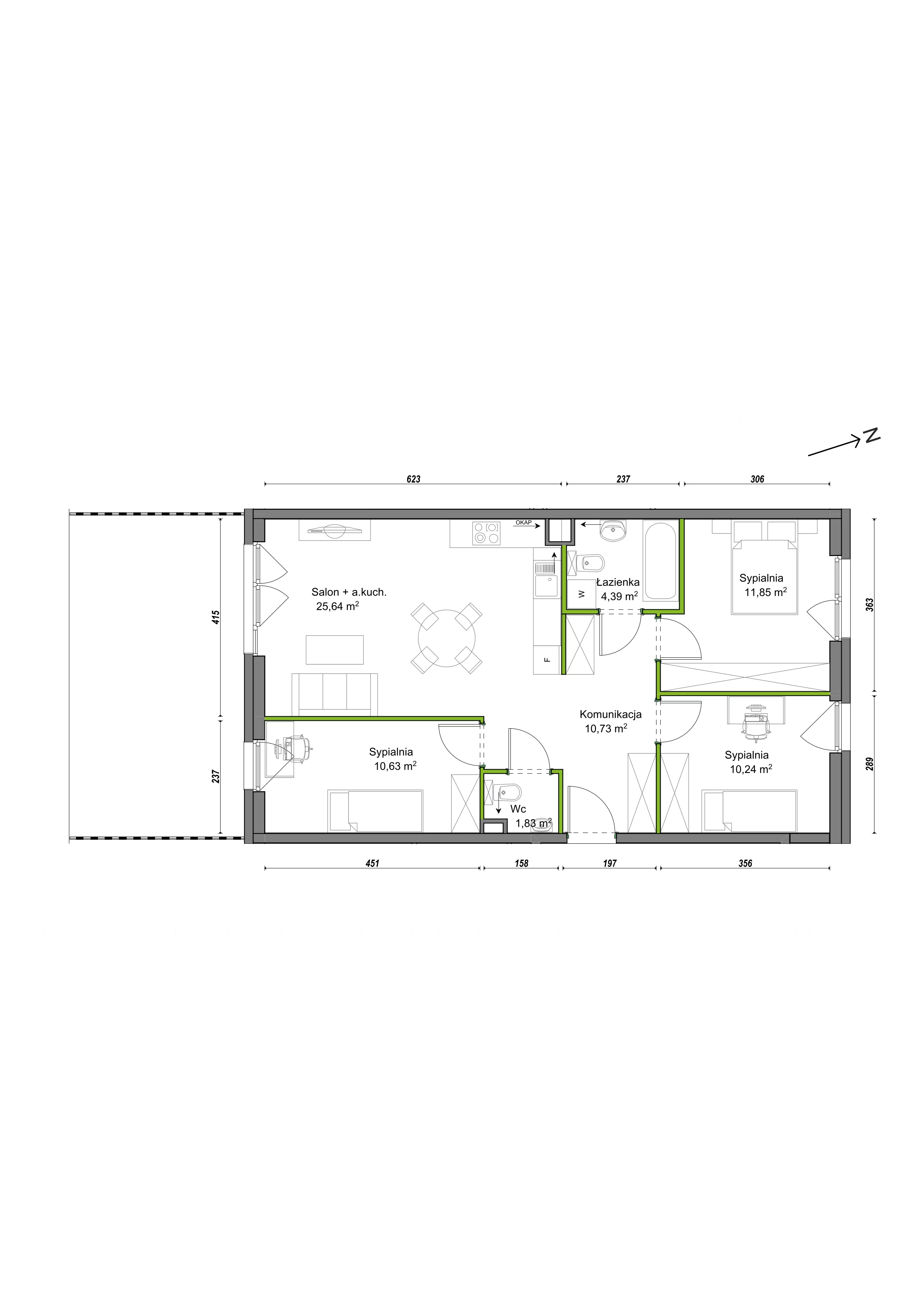 4 pokoje, mieszkanie 75,31 m², parter, oferta nr E2/G/05, Orawska Vita III, Wrocław, Ołtaszyn, Krzyki, ul. Orawska