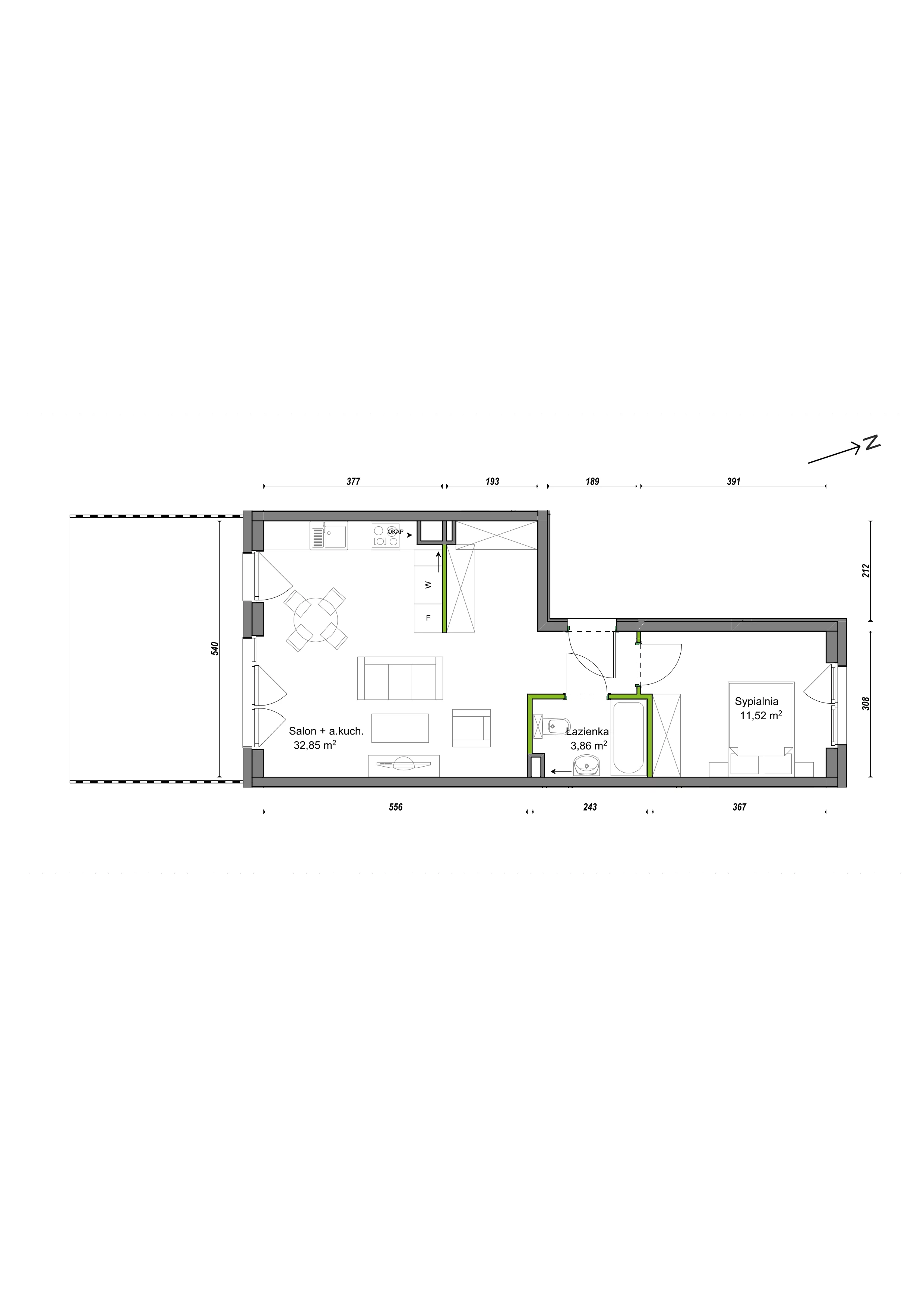2 pokoje, mieszkanie 48,23 m², parter, oferta nr E2/H/01, Orawska Vita III, Wrocław, Ołtaszyn, Krzyki, ul. Orawska