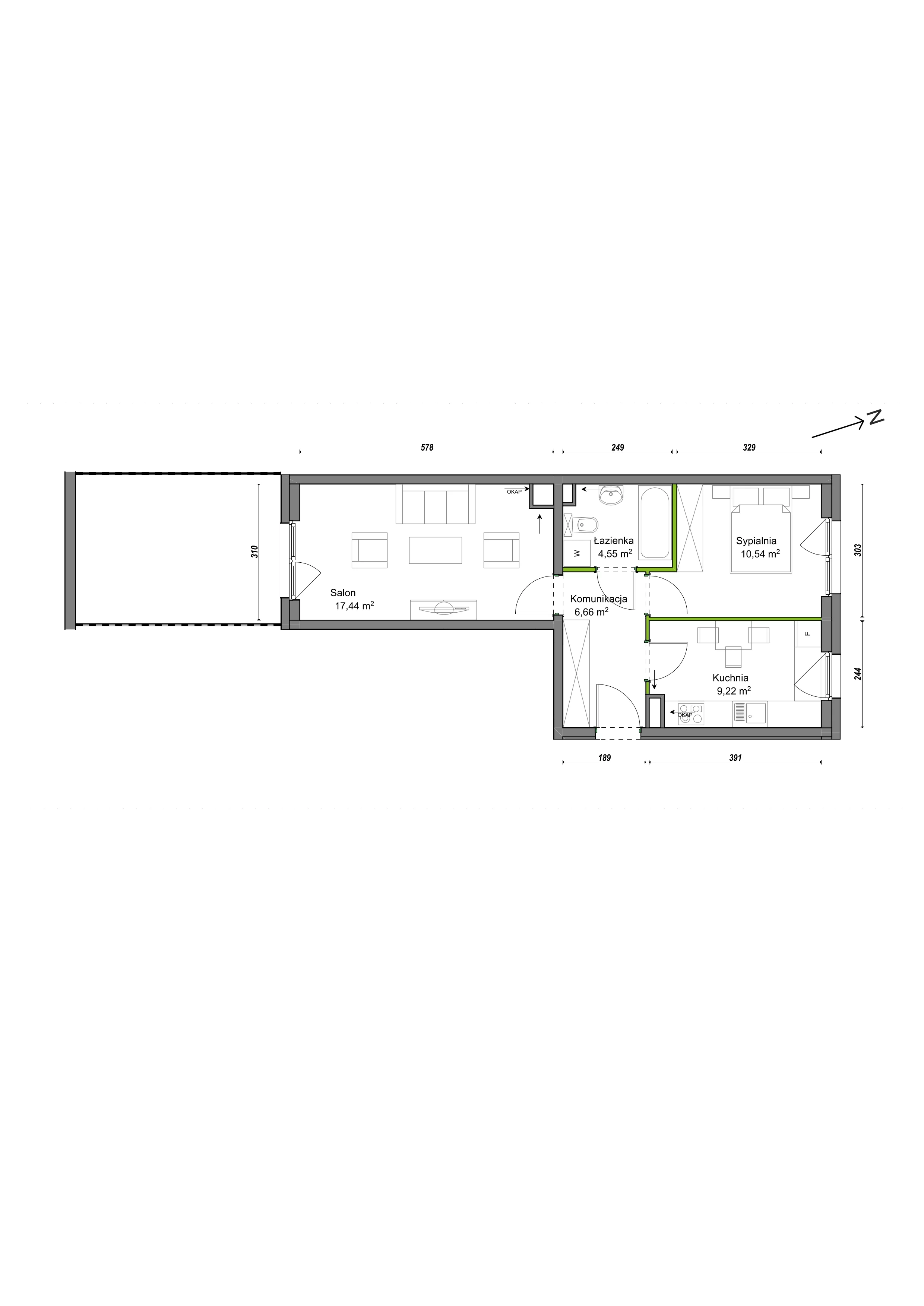 2 pokoje, mieszkanie 48,41 m², parter, oferta nr F2/H/03, Orawska Vita III, Wrocław, Ołtaszyn, Krzyki, ul. Orawska