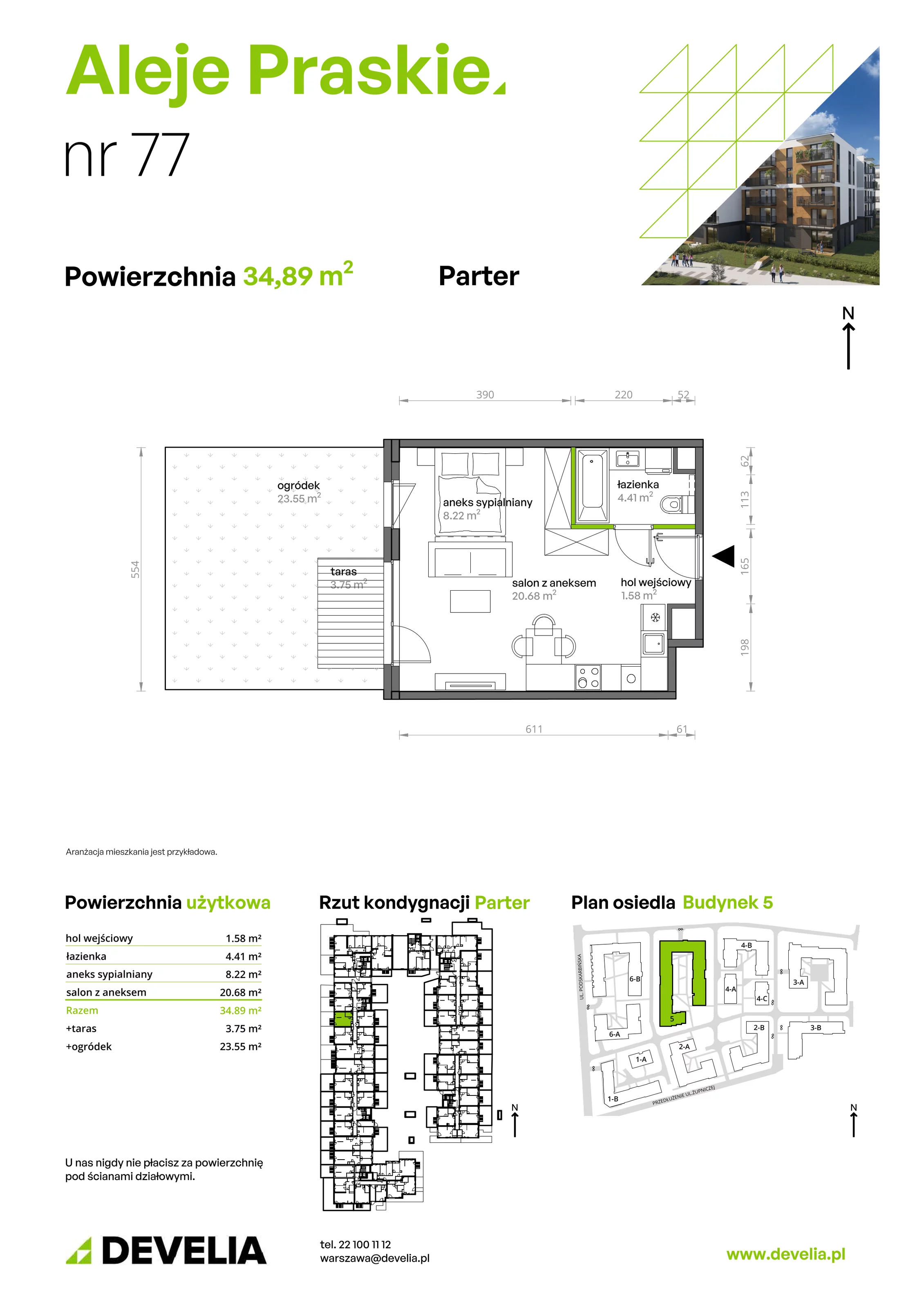 Mieszkanie 34,89 m², parter, oferta nr 077/5, Aleje Praskie, Warszawa, Praga Południe, Kamionek, ul. Podskarbińska 32/34