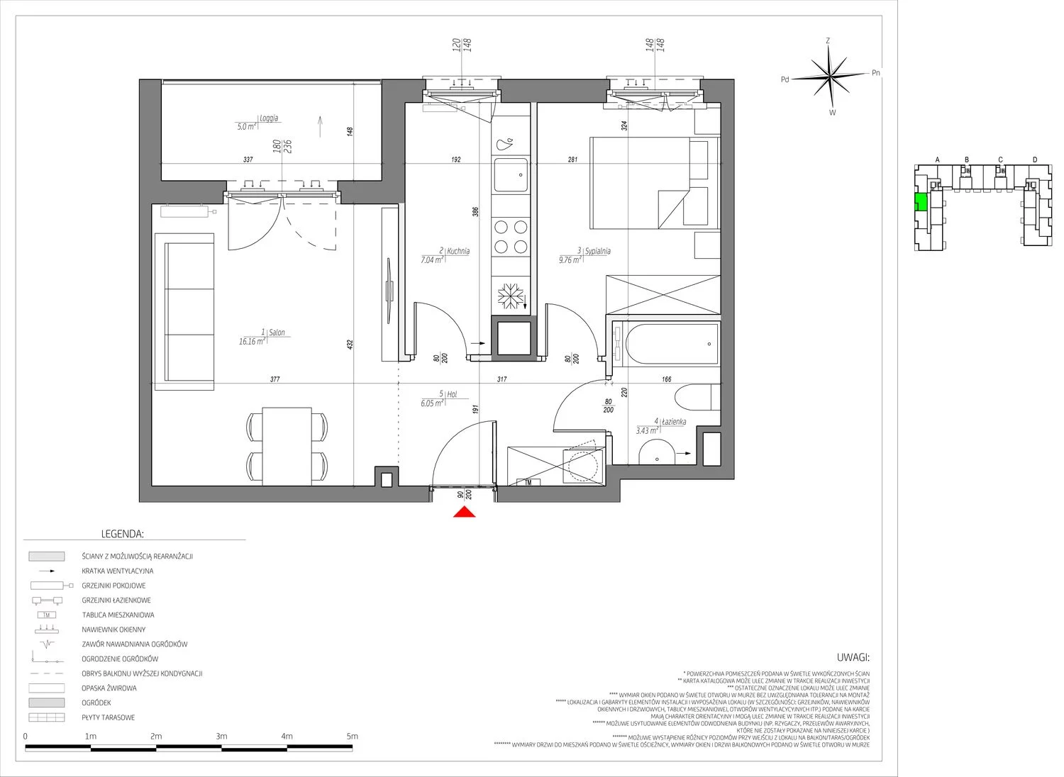 Mieszkanie 42,44 m², piętro 2, oferta nr C/024/M, City Vibe, Kraków, Podgórze, Płaszów, ul. Myśliwska