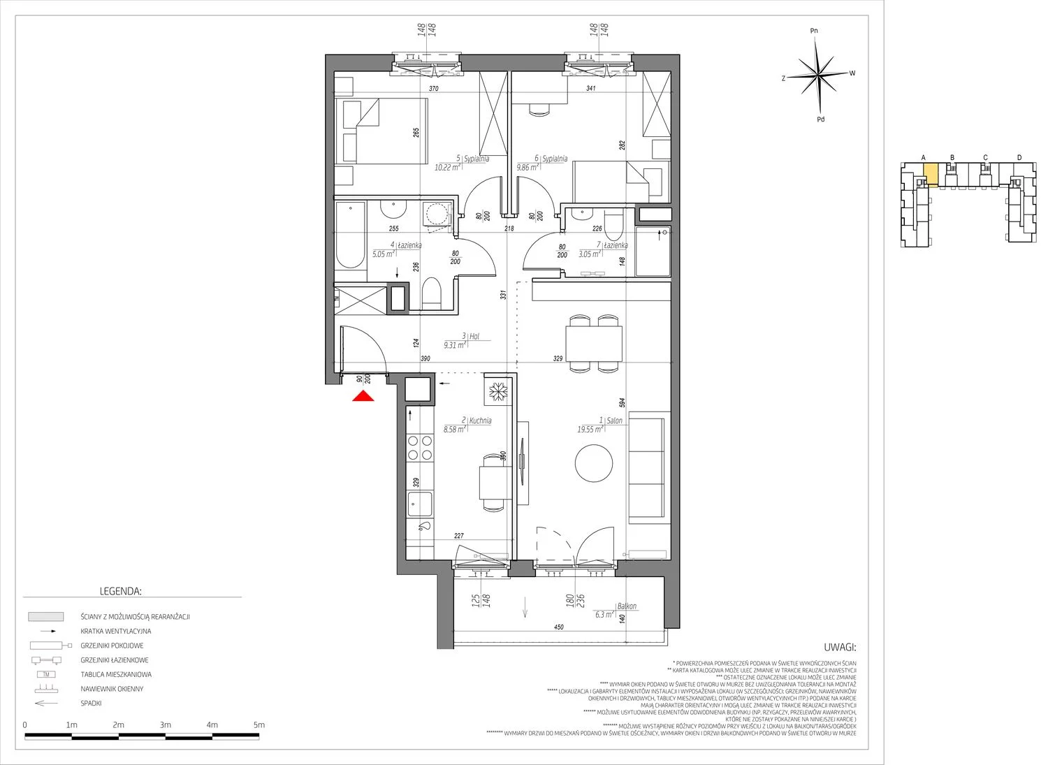 Mieszkanie 65,62 m², piętro 5, oferta nr C/045/M, City Vibe, Kraków, Podgórze, Płaszów, ul. Myśliwska