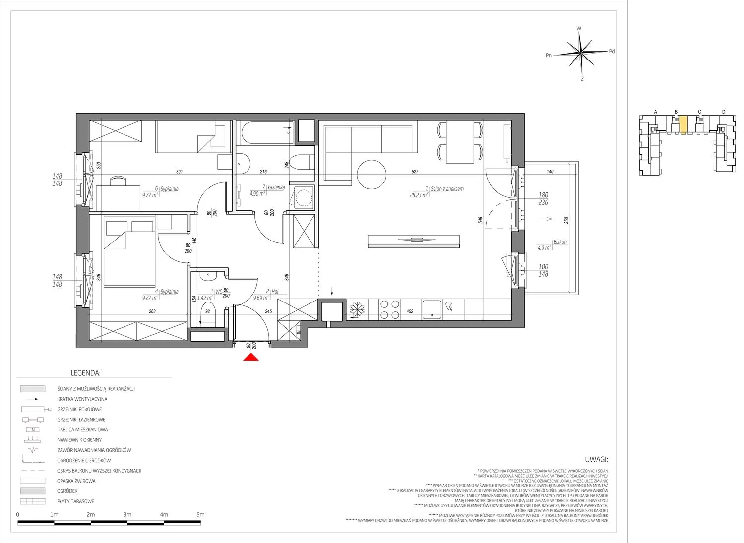 Mieszkanie 63,28 m², piętro 5, oferta nr C/071/M, City Vibe, Kraków, Podgórze, Płaszów, ul. Myśliwska