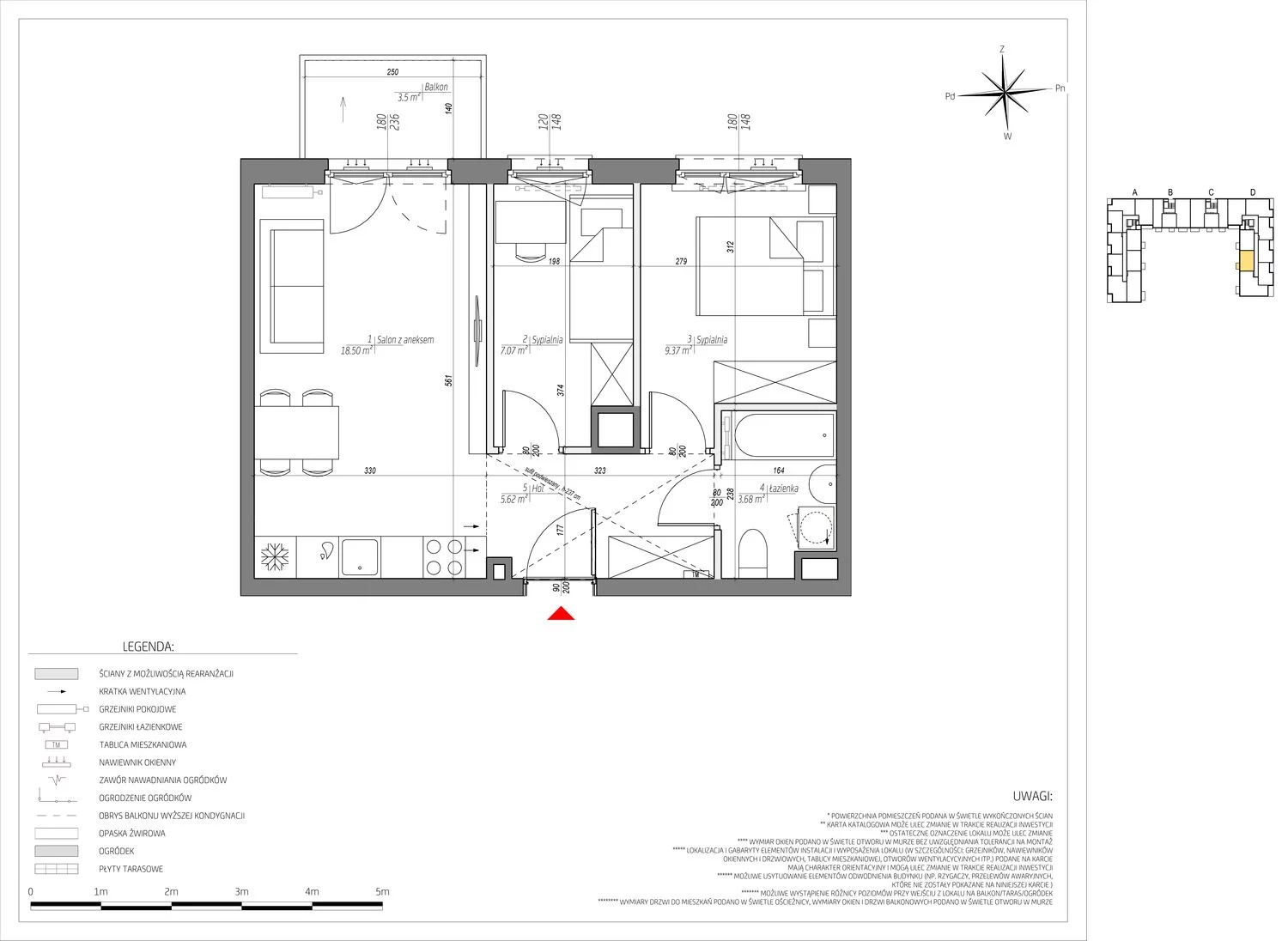 Mieszkanie 44,24 m², piętro 5, oferta nr C/136/M, City Vibe, Kraków, Podgórze, Płaszów, ul. Myśliwska-idx