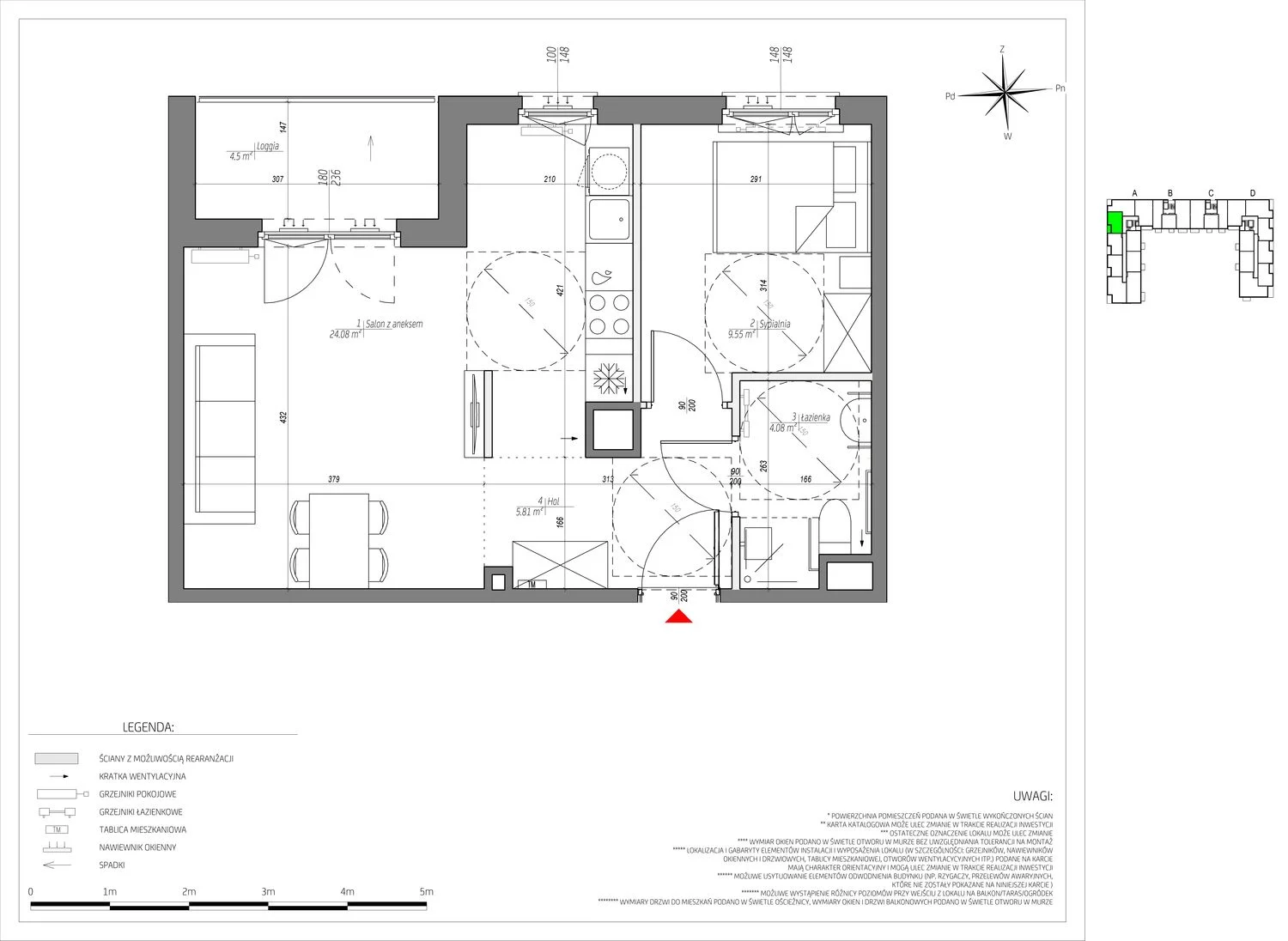 Mieszkanie 43,52 m², piętro 3, oferta nr D/034/M, City Vibe, Kraków, Podgórze, Płaszów, ul. Myśliwska