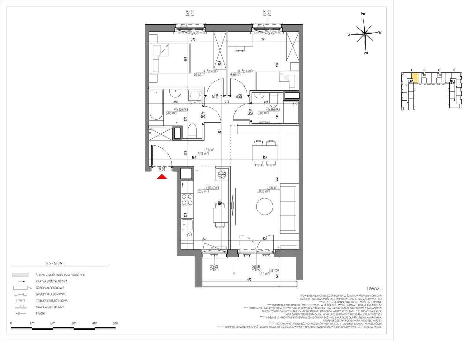 Mieszkanie 65,62 m², piętro 5, oferta nr D/045/M, City Vibe, Kraków, Podgórze, Płaszów, ul. Myśliwska