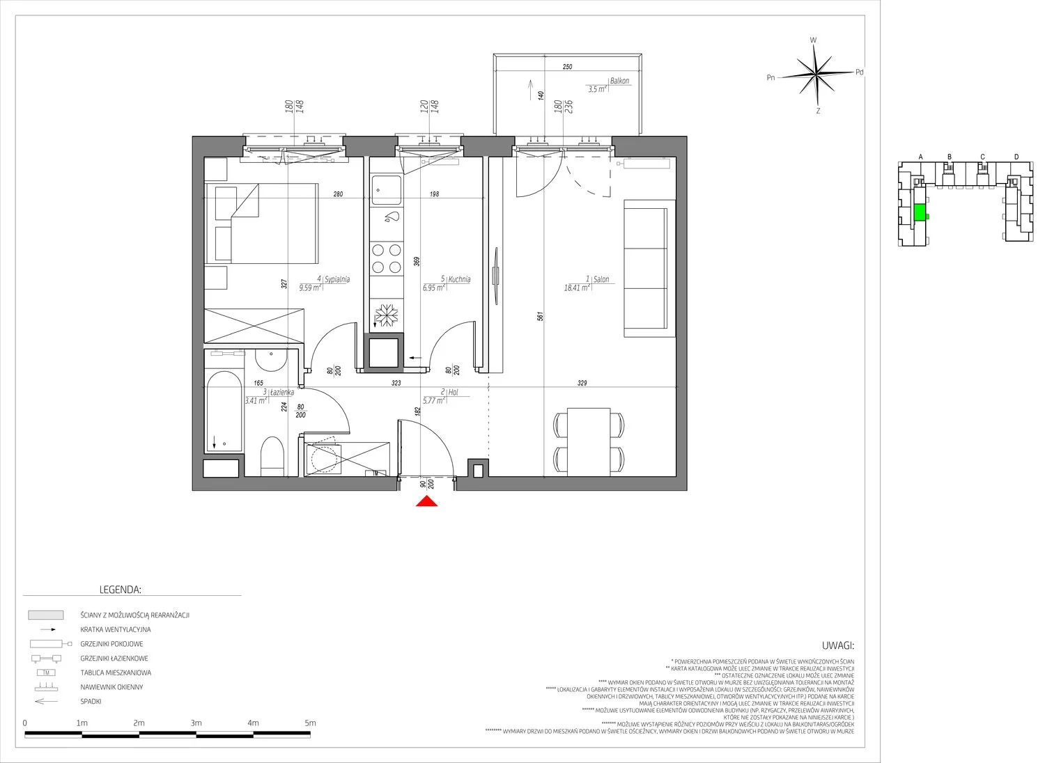 Mieszkanie 44,13 m², piętro 5, oferta nr D/047/M, City Vibe, Kraków, Podgórze, Płaszów, ul. Myśliwska