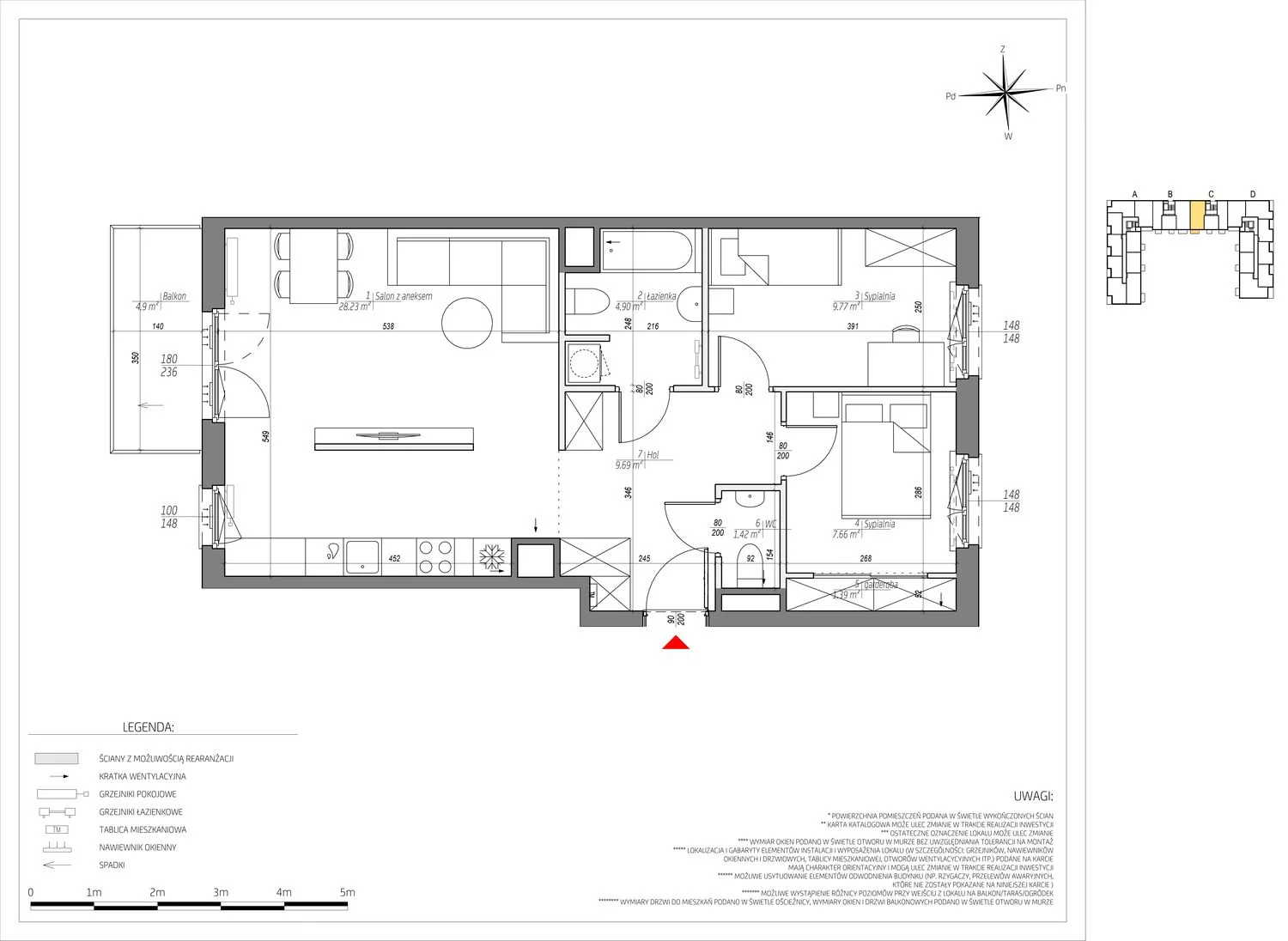 Mieszkanie 63,06 m², piętro 5, oferta nr D/087/M, City Vibe, Kraków, Podgórze, Płaszów, ul. Myśliwska