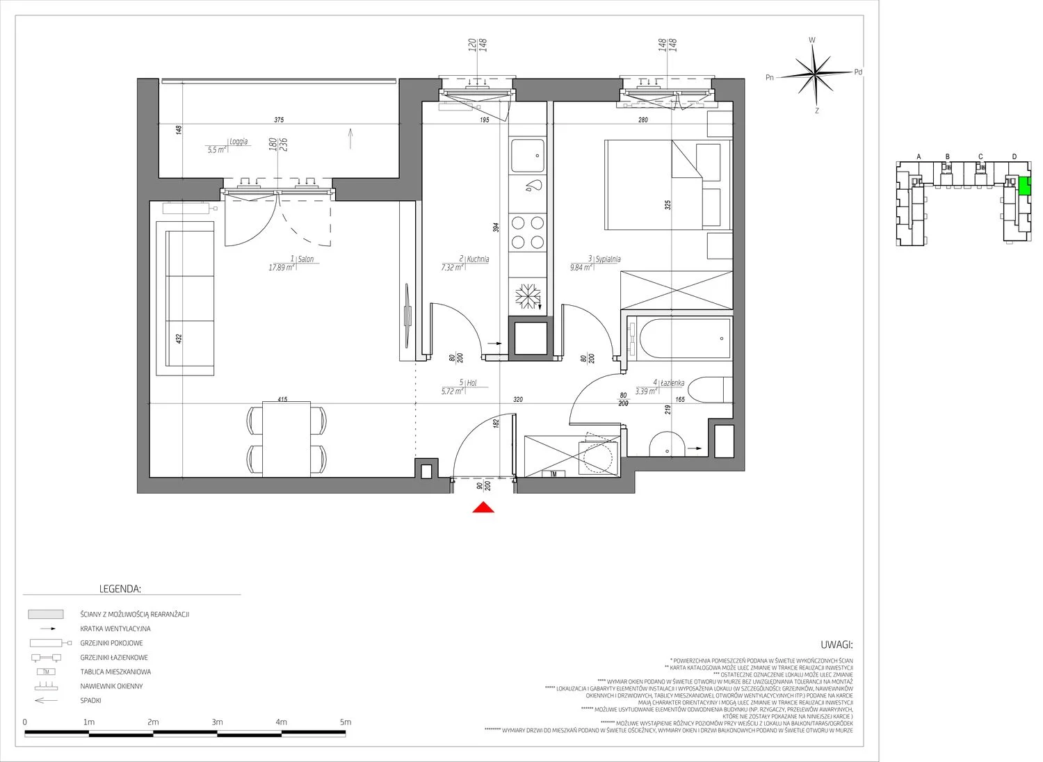 2 pokoje, mieszkanie 44,16 m², piętro 3, oferta nr D/116/M, City Vibe, Kraków, Podgórze, Płaszów, ul. Myśliwska