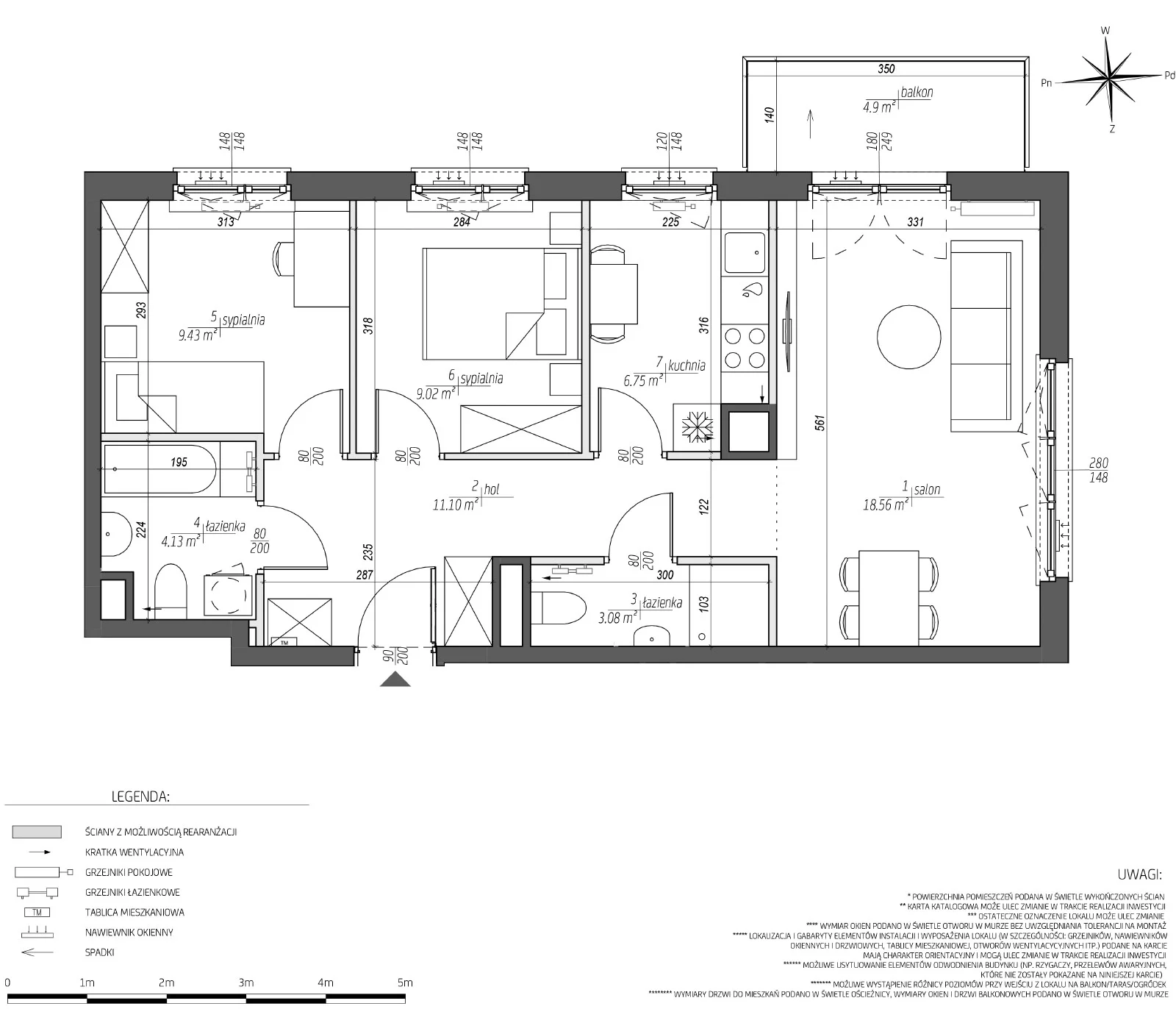 3 pokoje, mieszkanie 62,06 m², piętro 4, oferta nr E/4A24, City Vibe, Kraków, Podgórze, Płaszów, ul. Myśliwska