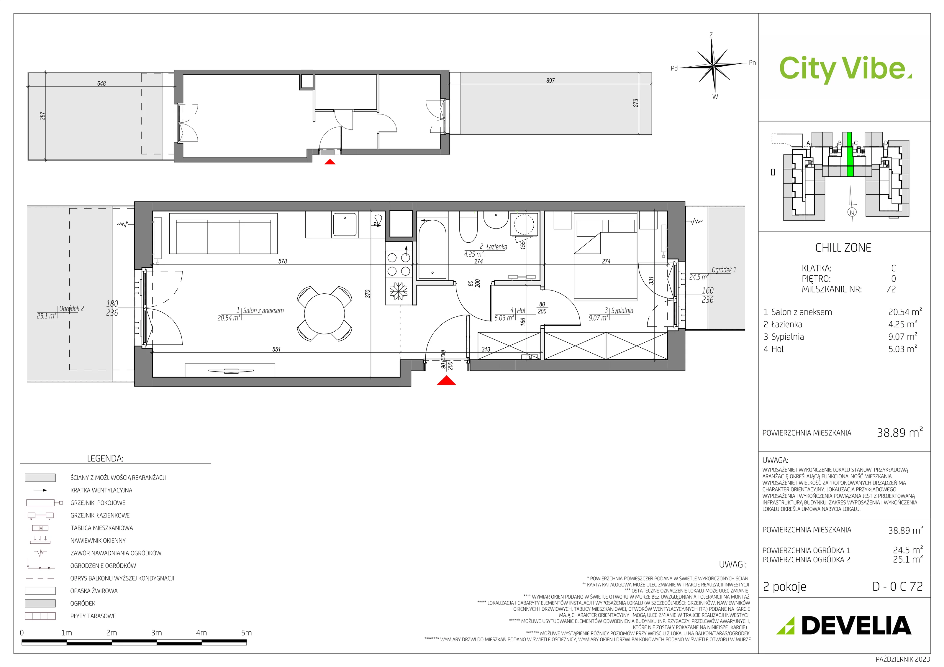 Mieszkanie 38,89 m², parter, oferta nr D/072/M, City Vibe, Kraków, Podgórze, Płaszów, ul. Myśliwska