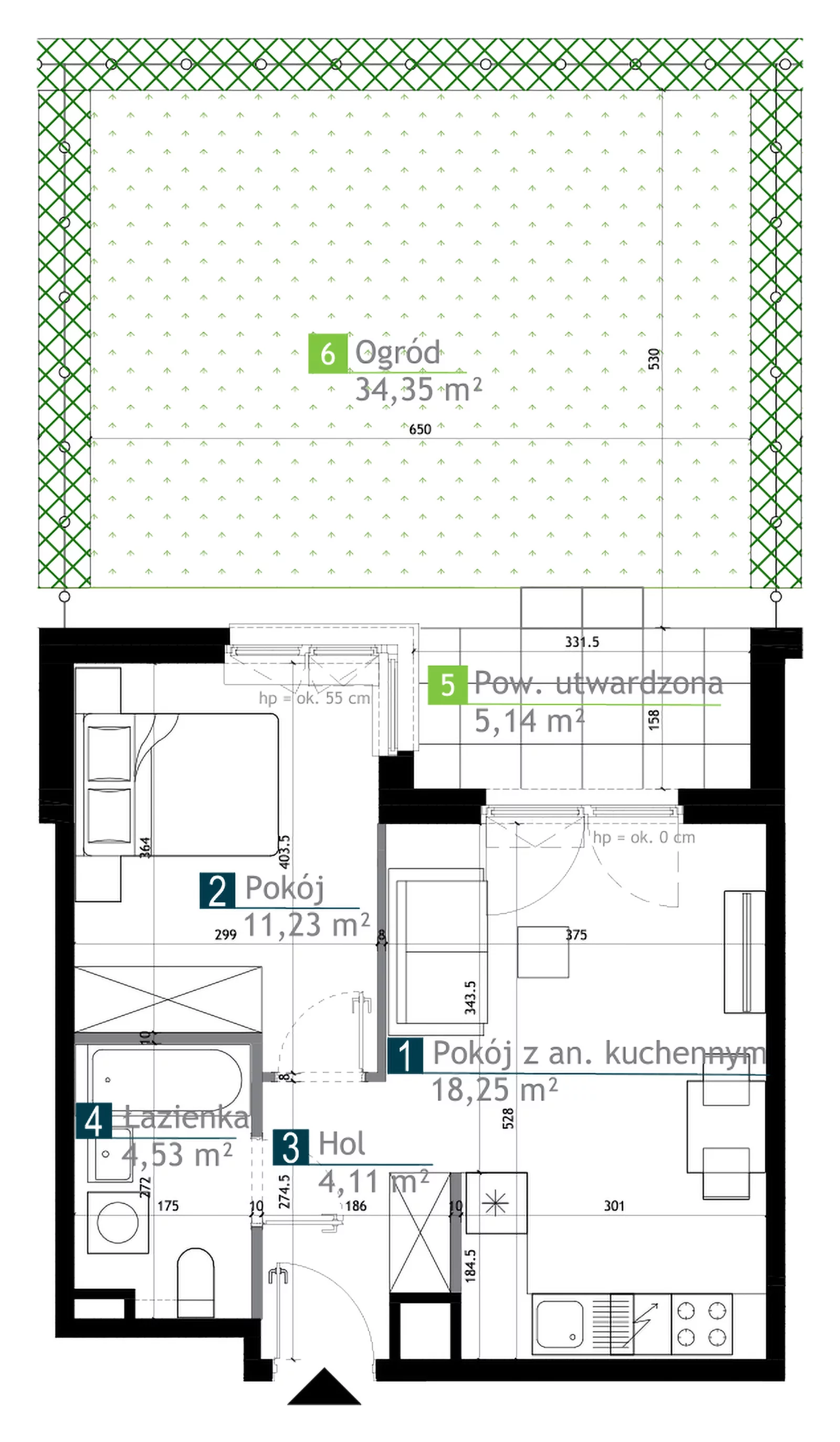 2 pokoje, mieszkanie 38,12 m², parter, oferta nr AA0002, M Bemowo 3, Warszawa, Bemowo, Chrzanów, ul. Kopalniana
