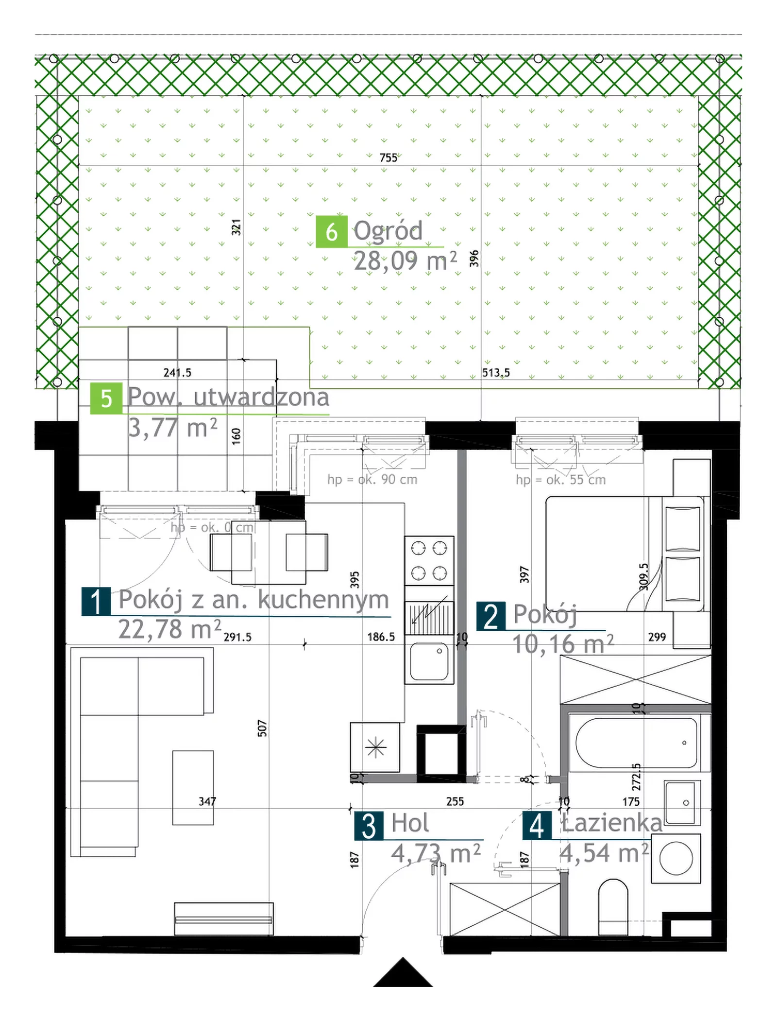 2 pokoje, mieszkanie 42,21 m², parter, oferta nr AA0007, M Bemowo 3, Warszawa, Bemowo, Chrzanów, ul. Kopalniana
