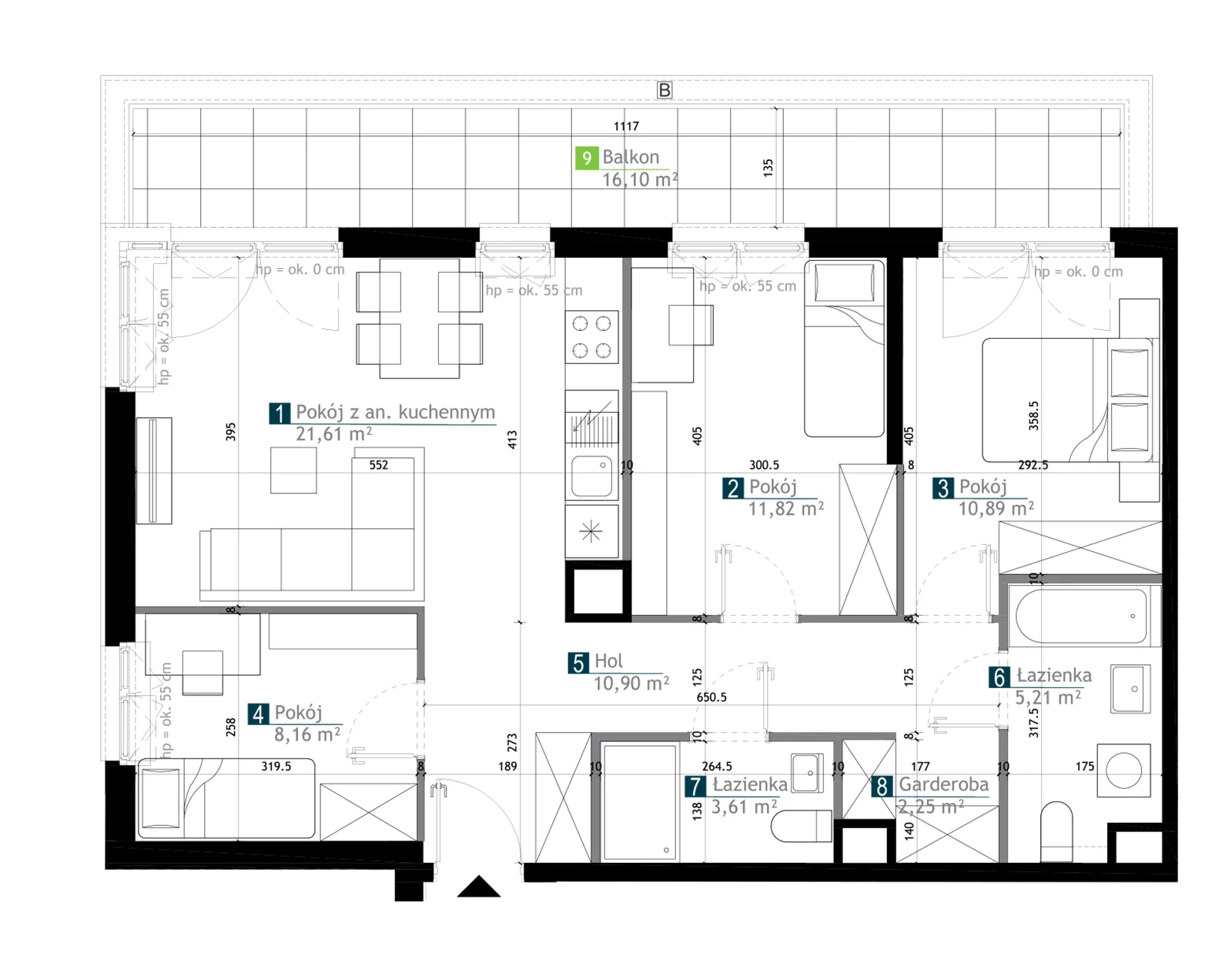 4 pokoje, mieszkanie 74,45 m², piętro 1, oferta nr AA0111, M Bemowo 3, Warszawa, Bemowo, Chrzanów, ul. Kopalniana