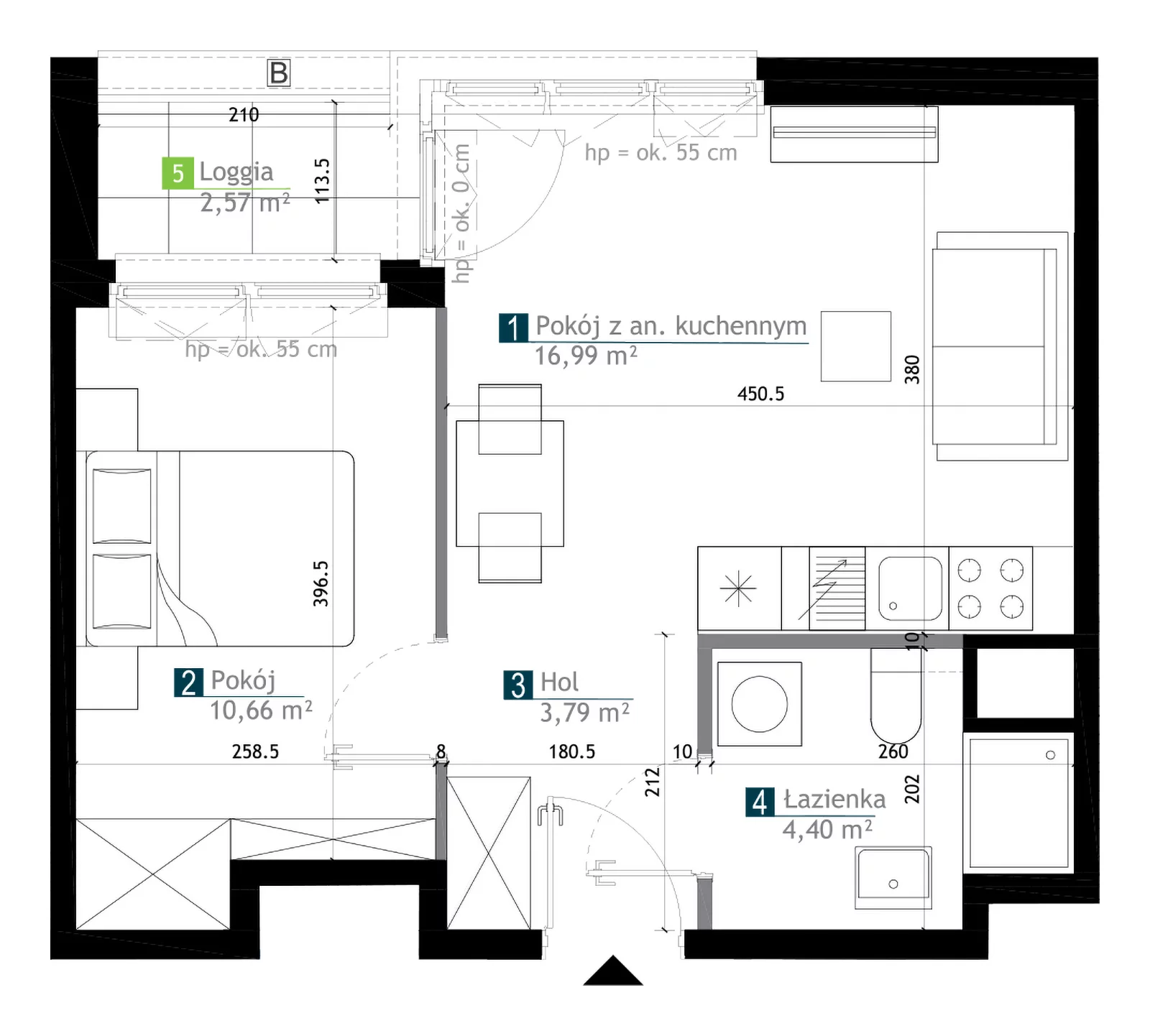 2 pokoje, mieszkanie 35,84 m², piętro 2, oferta nr AA0209, M Bemowo 3, Warszawa, Bemowo, Chrzanów, ul. Kopalniana