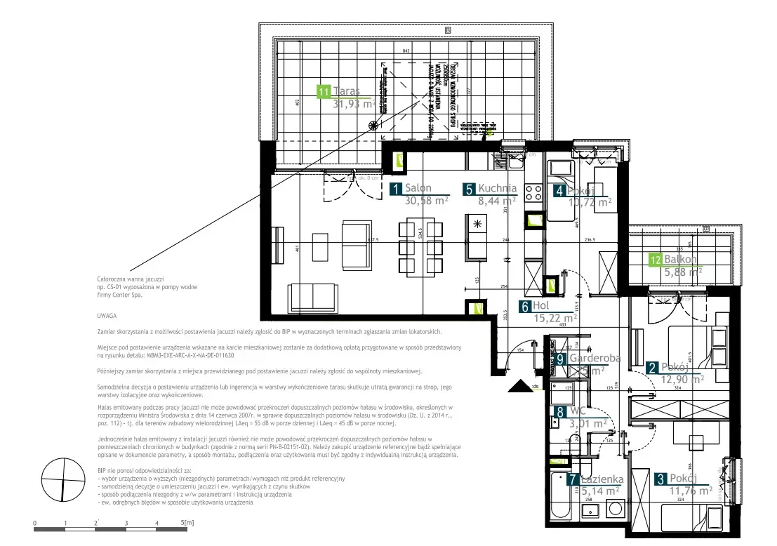 4 pokoje, mieszkanie 99,52 m², piętro 3, oferta nr AB0301, M Bemowo 3, Warszawa, Bemowo, Chrzanów, ul. Kopalniana