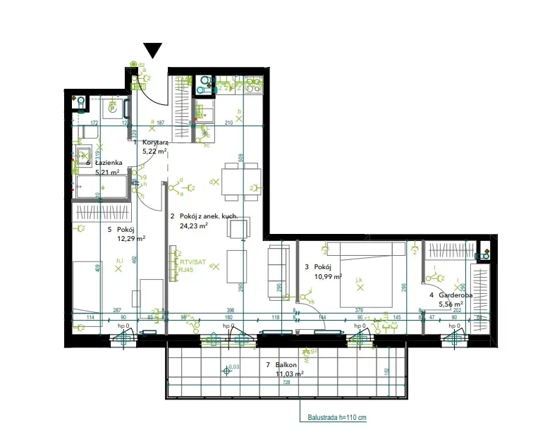 3 pokoje, mieszkanie 63,50 m², piętro 4, oferta nr AA0401, Neo Praga, Warszawa, Praga Południe, Grochów, ul. Drwęcka 12B