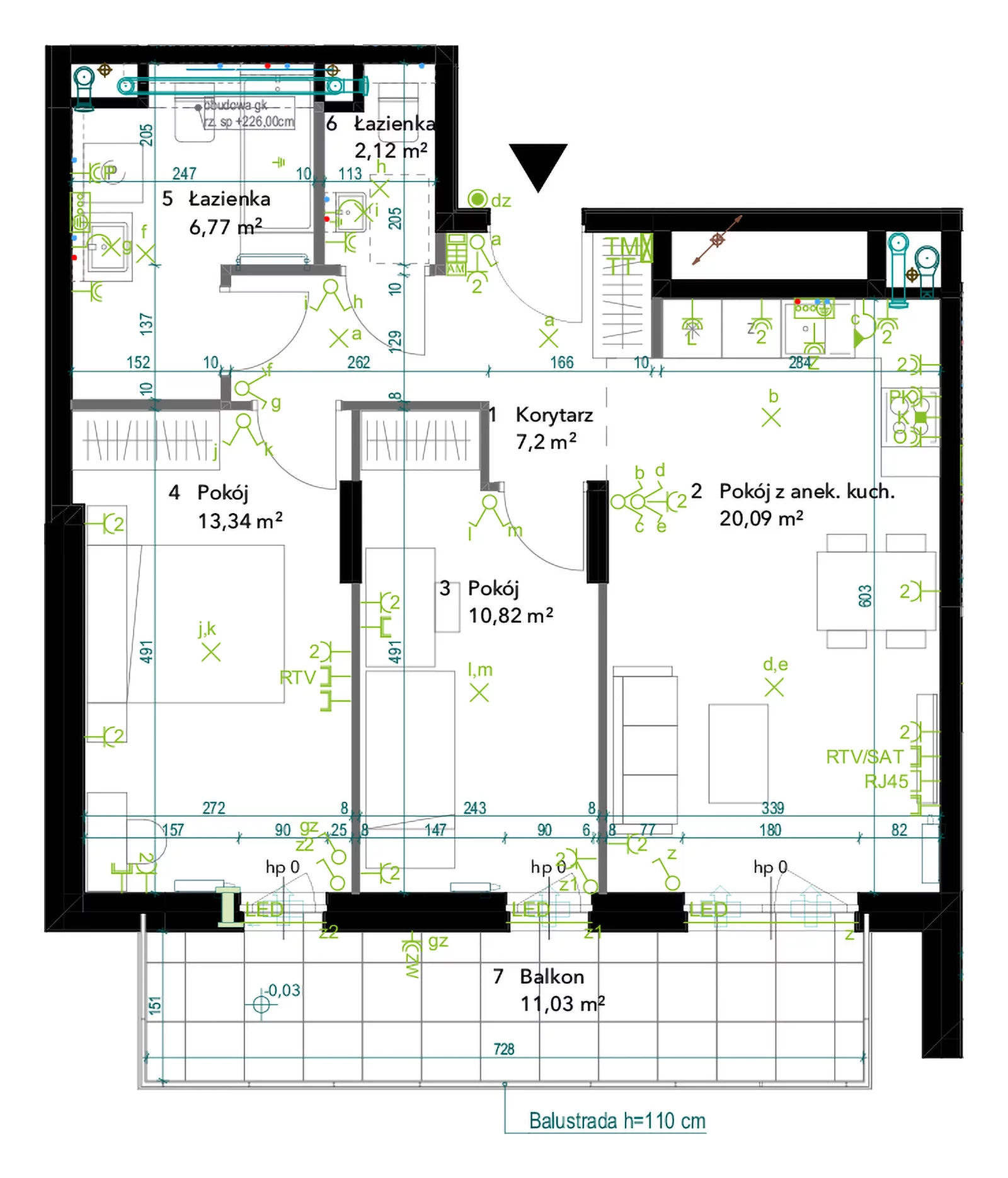 3 pokoje, mieszkanie 60,34 m², piętro 4, oferta nr AA0404, Neo Praga, Warszawa, Praga Południe, Grochów, ul. Drwęcka 12B