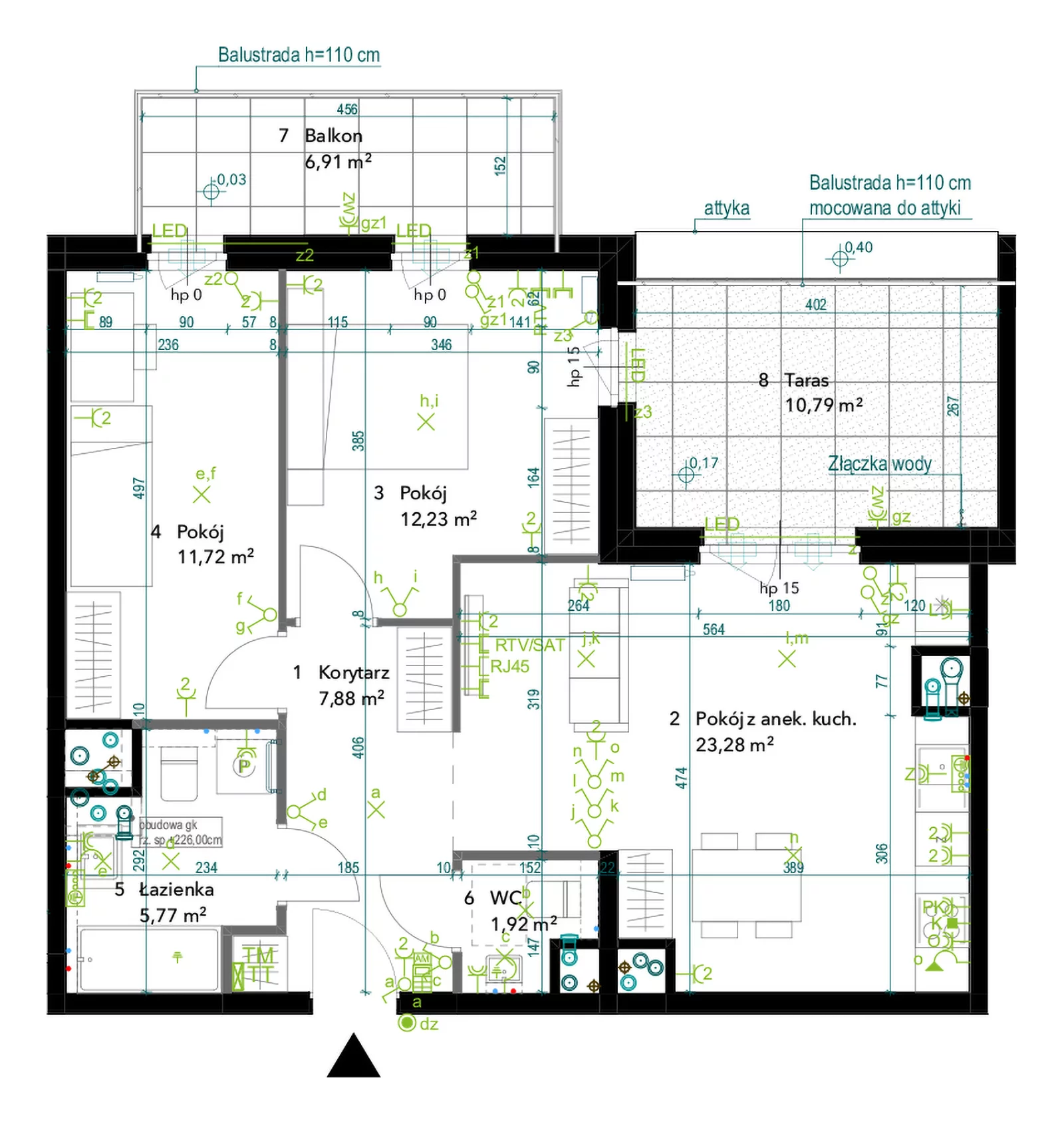 3 pokoje, mieszkanie 62,80 m², piętro 4, oferta nr AA0412, Neo Praga, Warszawa, Praga Południe, Grochów, ul. Drwęcka 12B