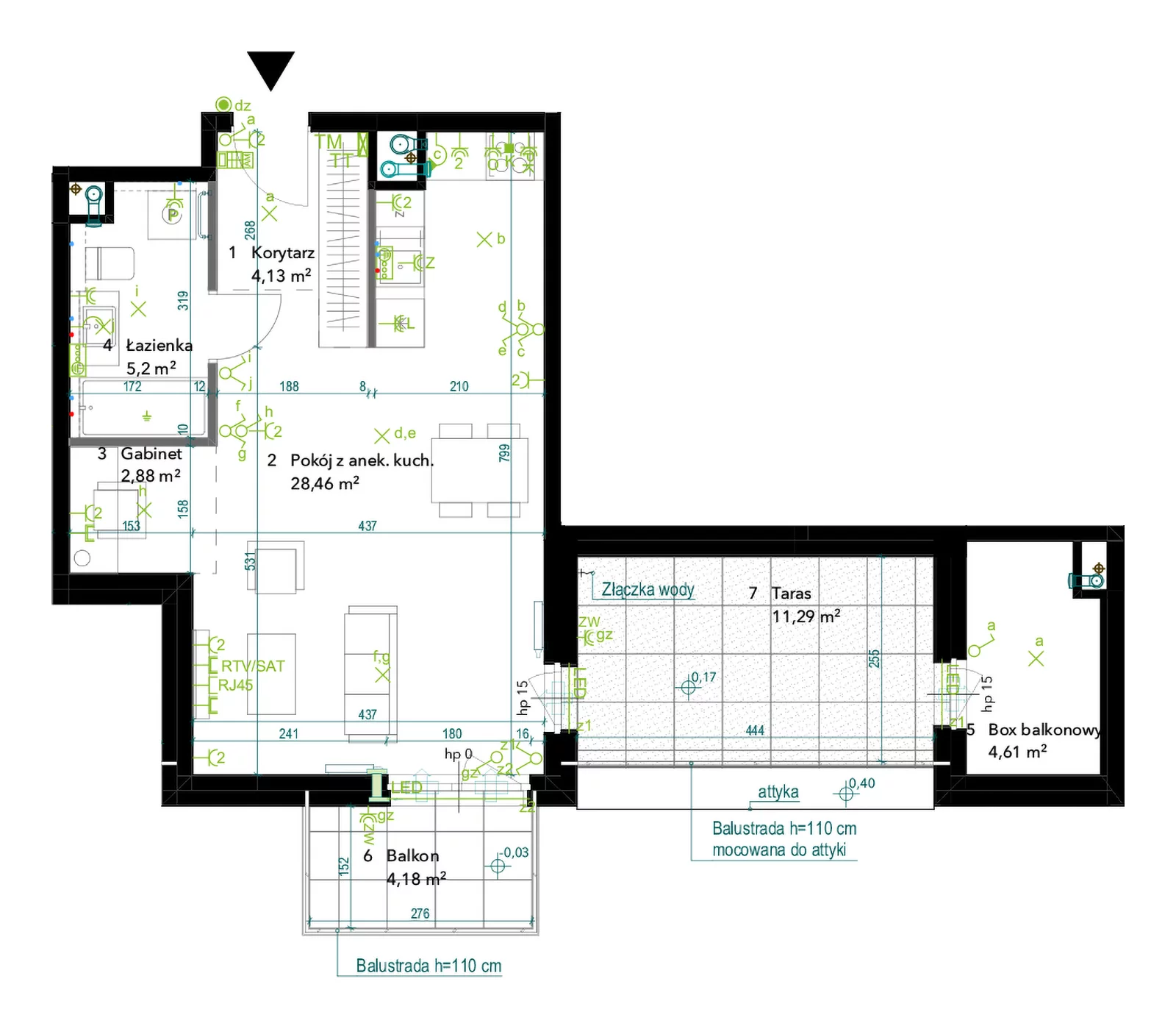 1 pokój, mieszkanie 45,28 m², piętro 5, oferta nr AA0501, Neo Praga, Warszawa, Praga Południe, Grochów, ul. Drwęcka 12B